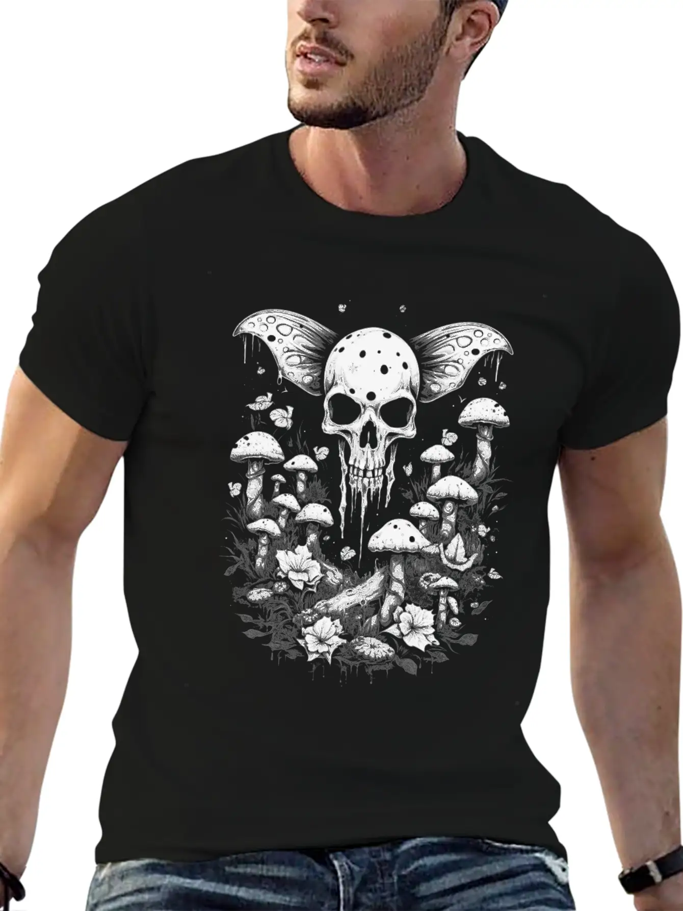 Fairy Grunge Totenkopf Aestethic Fairycore Gothik Basic Graphic T-Shirt – Daily Comfort In Soft Cotton