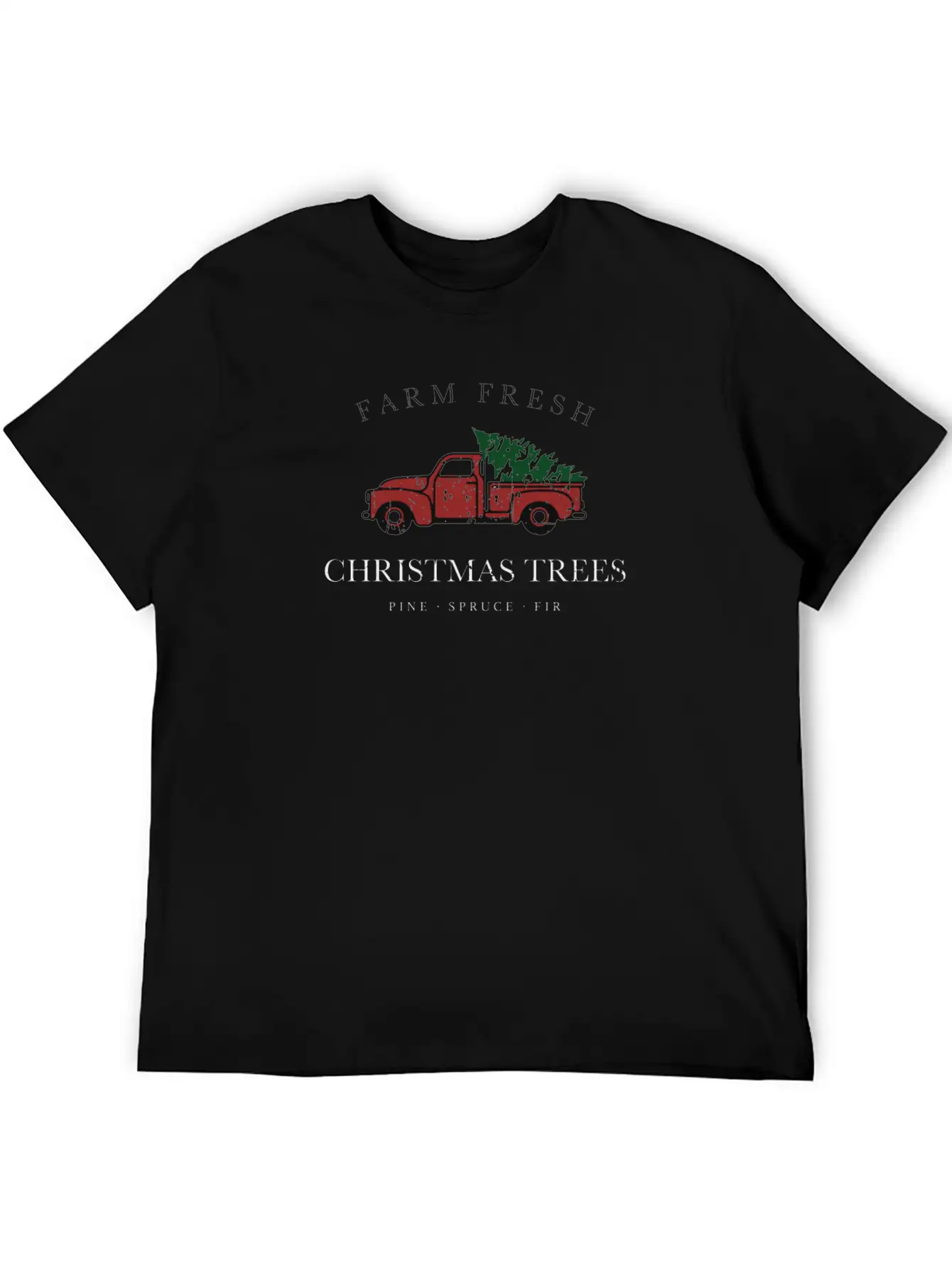 Farm Fresh Trees Vintage Truck Holiday For Christm Stylish Everyday T-Shirt – Unisex Basic Cotton Tee