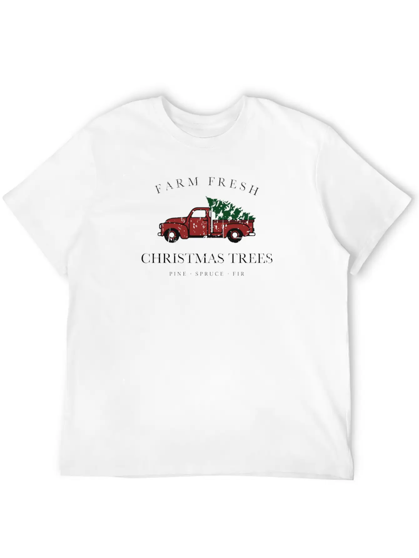 Farm Fresh Trees Vintage Truck Holiday For Christm Stylish Everyday T-Shirt – Unisex Basic Cotton Tee