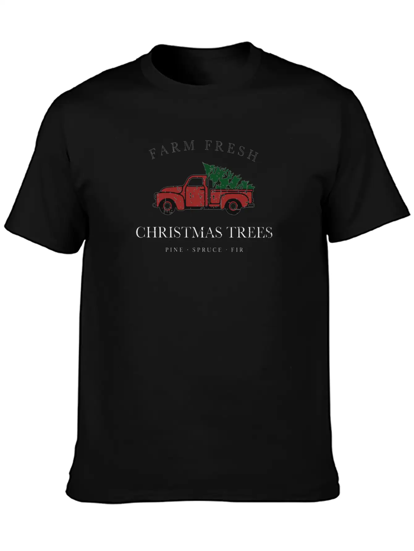 Farm Fresh Trees Vintage Truck Holiday For Christm Stylish Everyday T-Shirt – Unisex Basic Cotton Tee