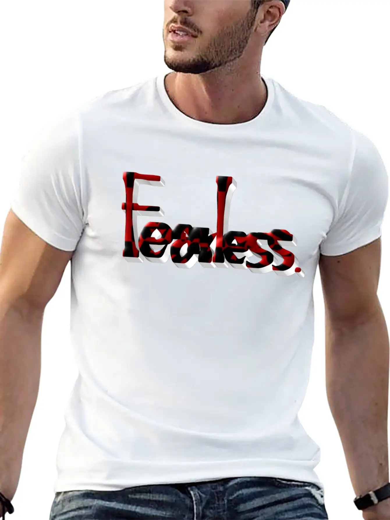 Fearless Lettering Stylish Everyday T-Shirt – Unisex Basic Cotton Tee