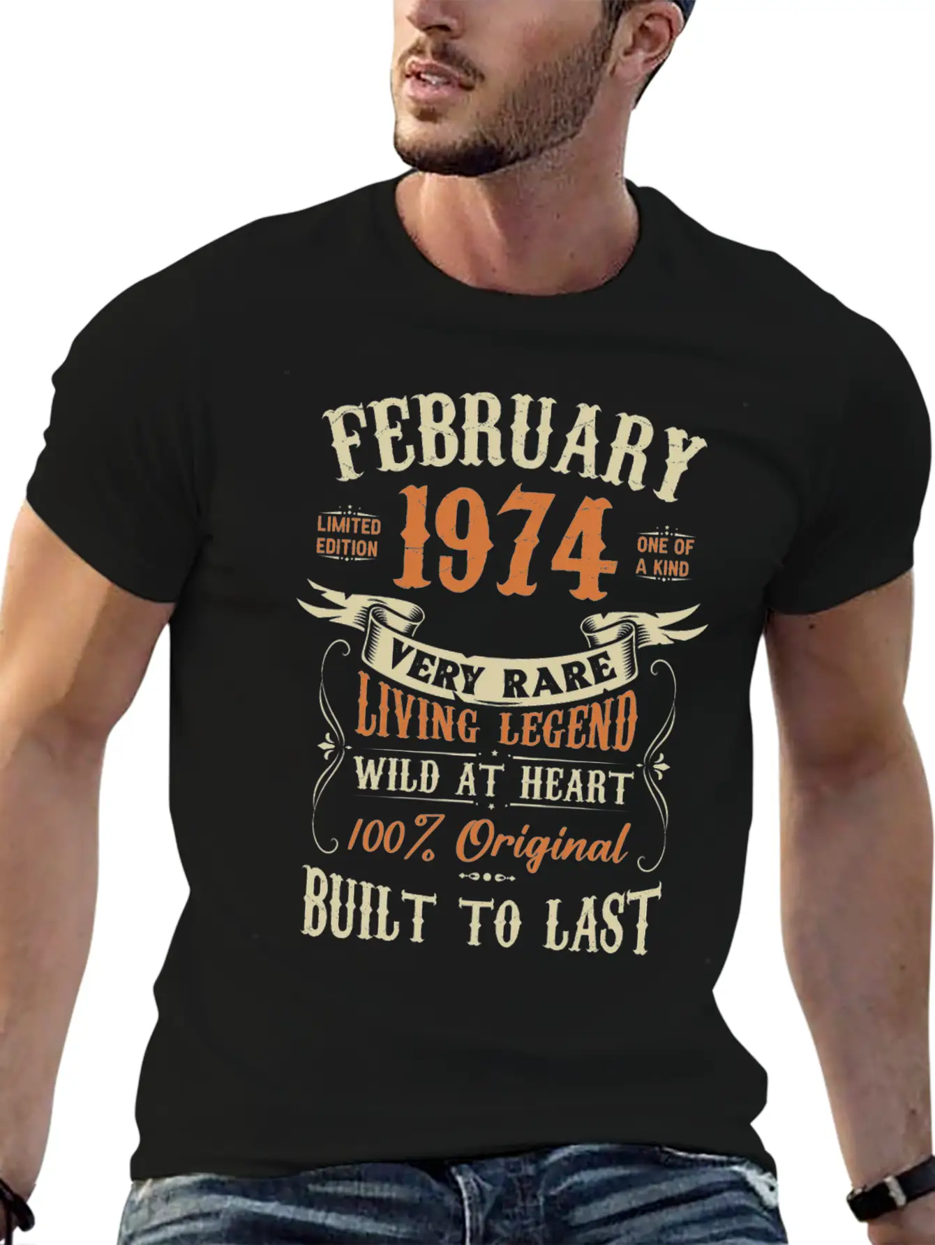 February 1974 Birthday Surprise Stylish Everyday T-Shirt – Unisex Basic Cotton Tee