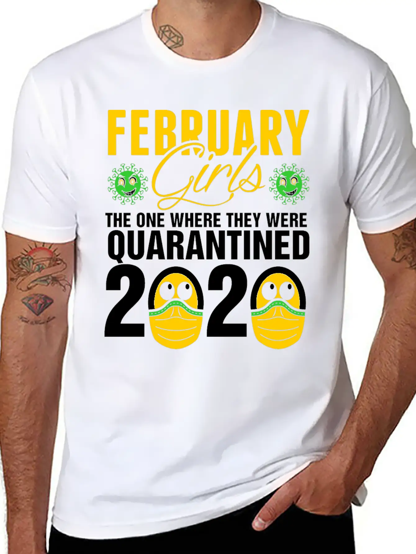February Grils Quarantined 2020 Tshirt Stylish Everyday T-Shirt – Unisex Basic Cotton Tee