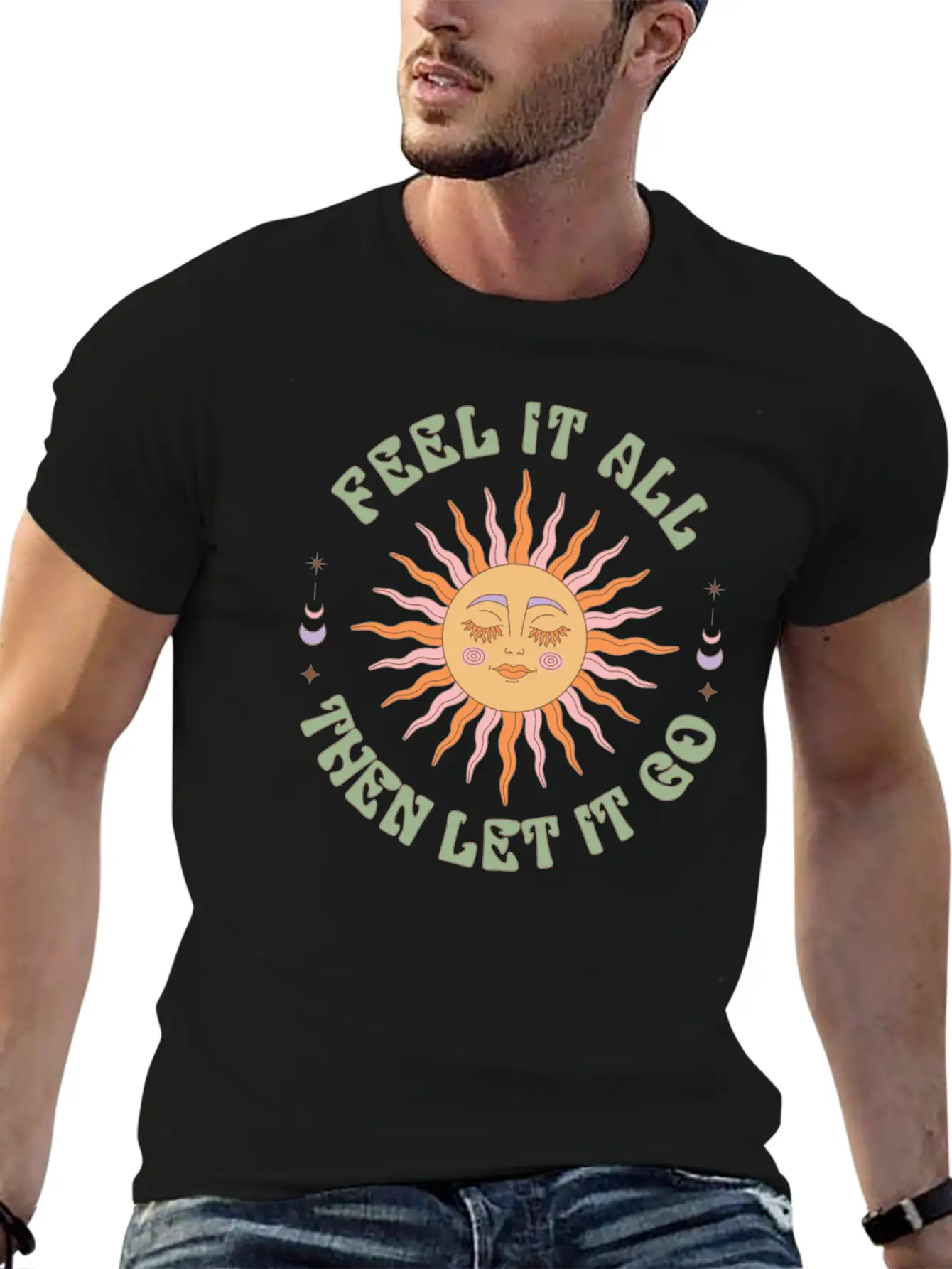 Feel It All, Then Let It Go Basic Graphic T-Shirt – Daily Comfort In Soft Cotton