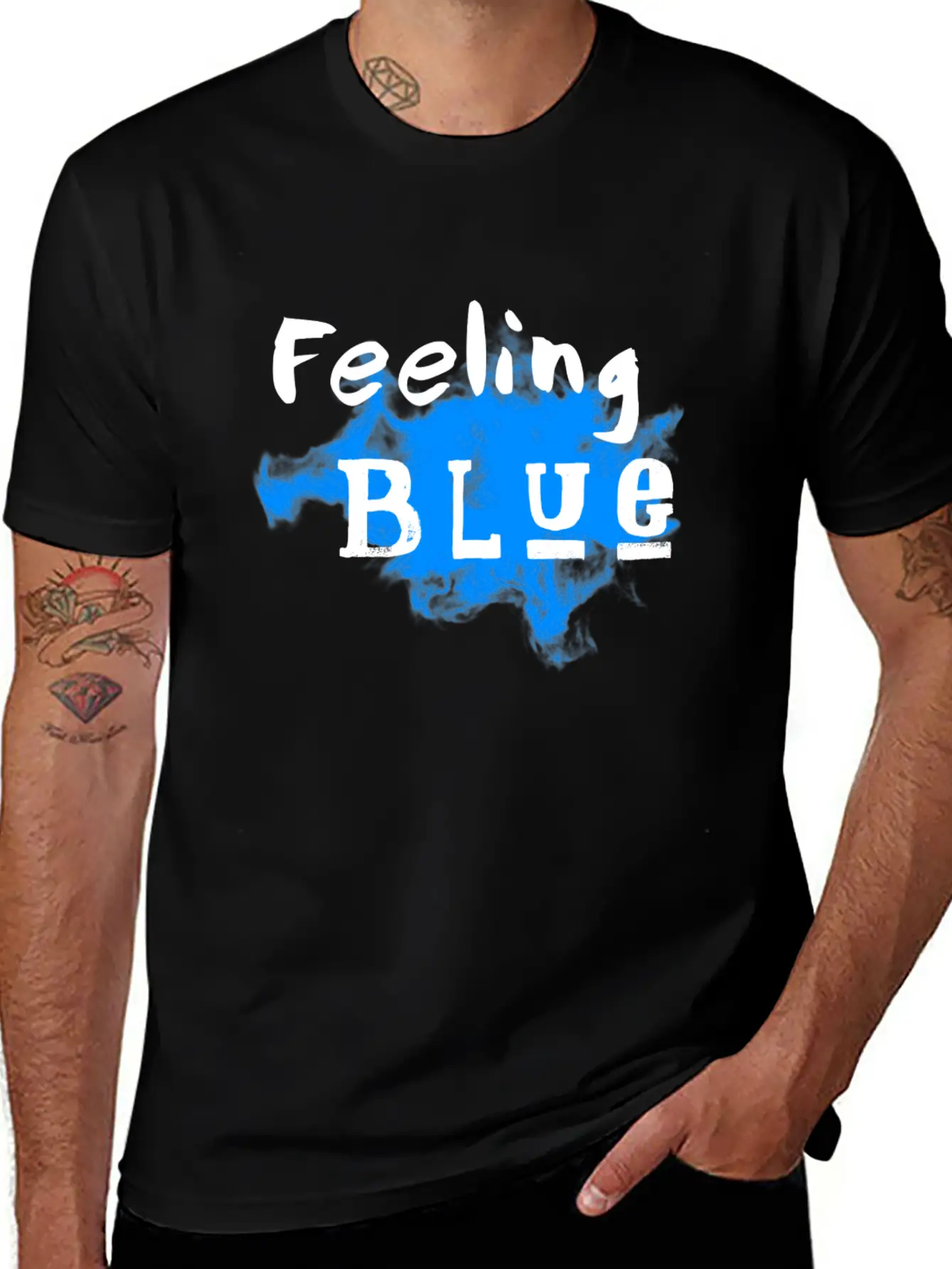 Feeling Blue - Depressed Stylish Everyday T-Shirt – Unisex Basic Cotton Tee