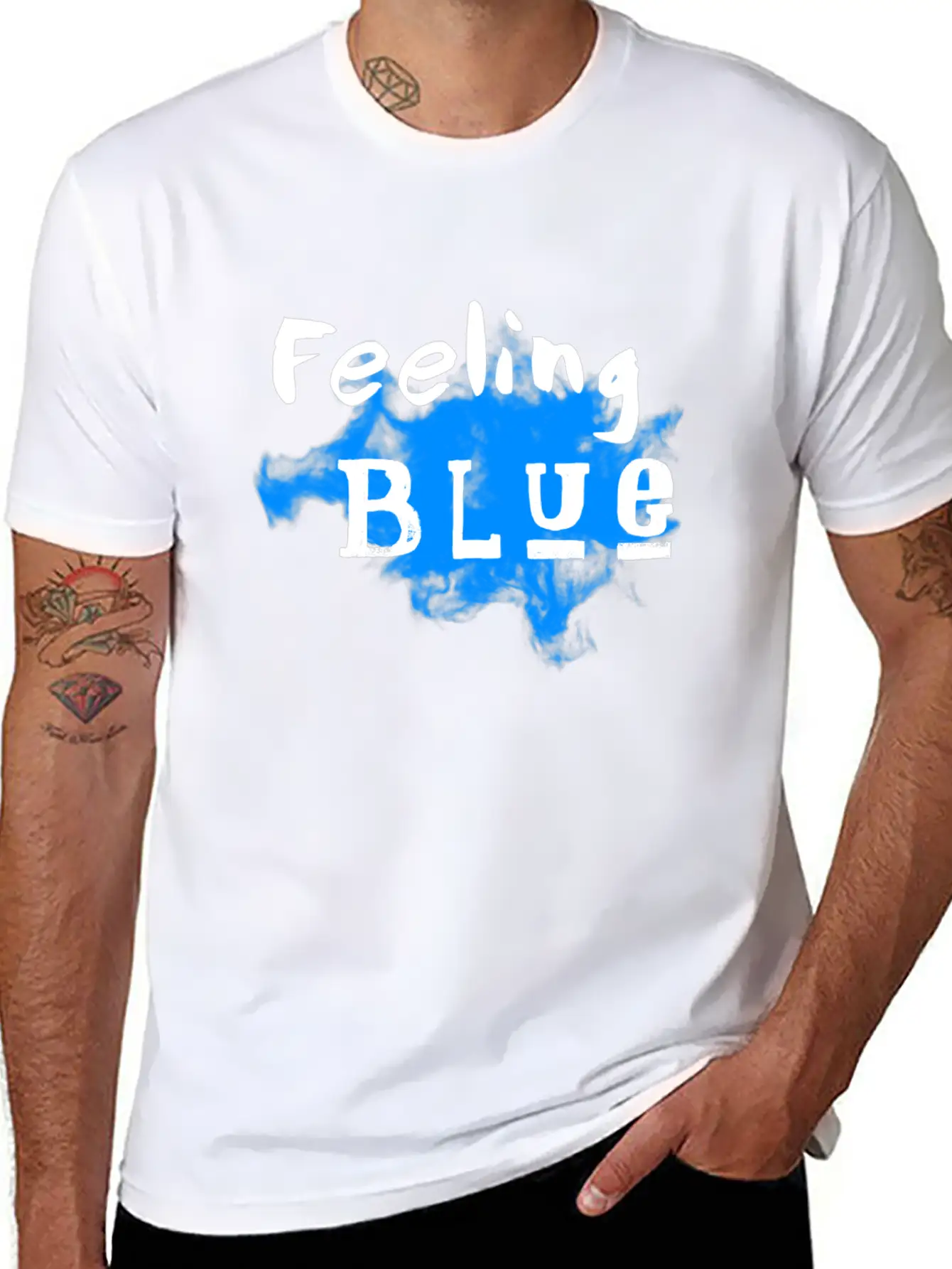 Feeling Blue - Depressed Stylish Everyday T-Shirt – Unisex Basic Cotton Tee