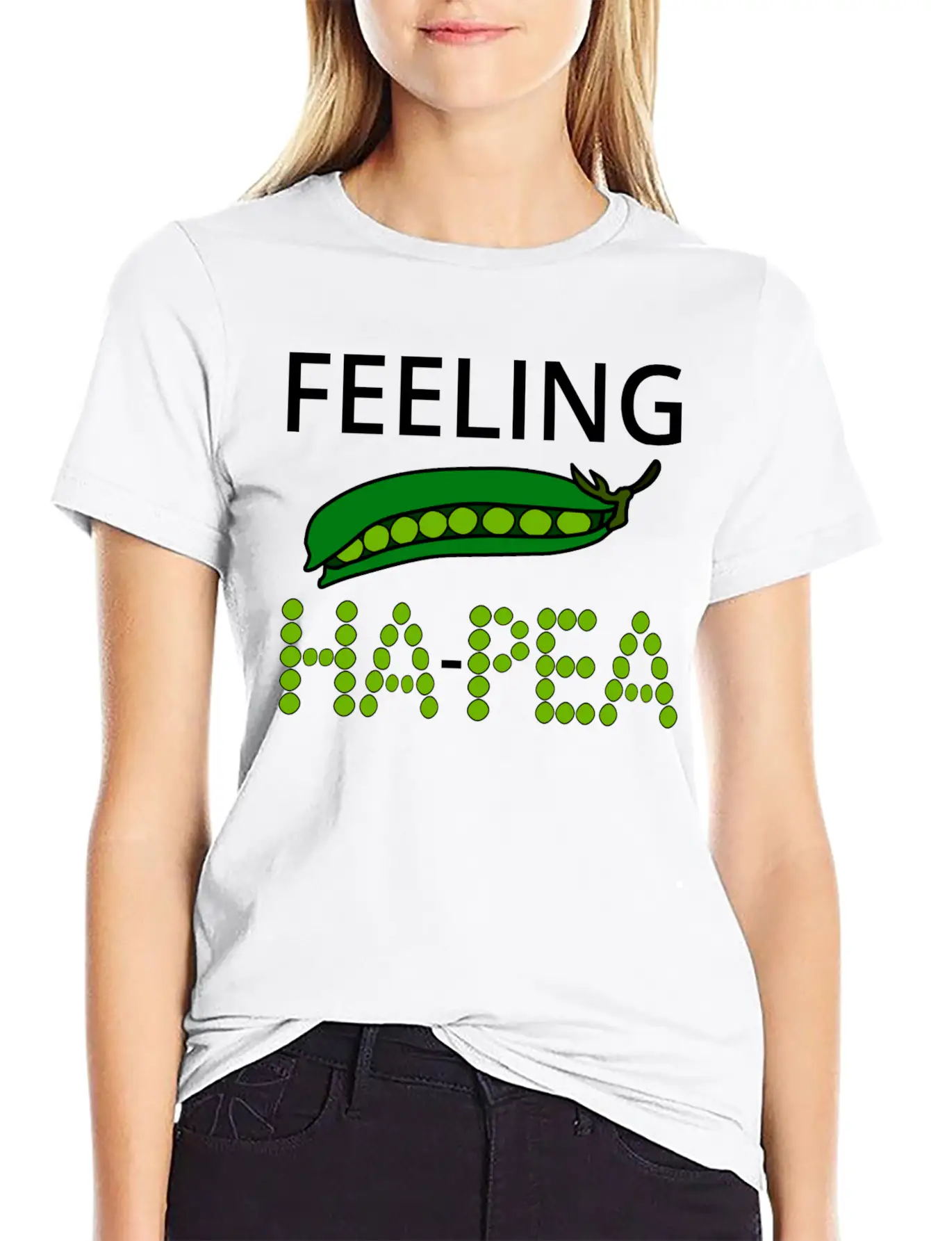 Feeling Ha-Pea (Feeling Happy) Stylish Everyday T-Shirt – Unisex Basic Cotton Tee