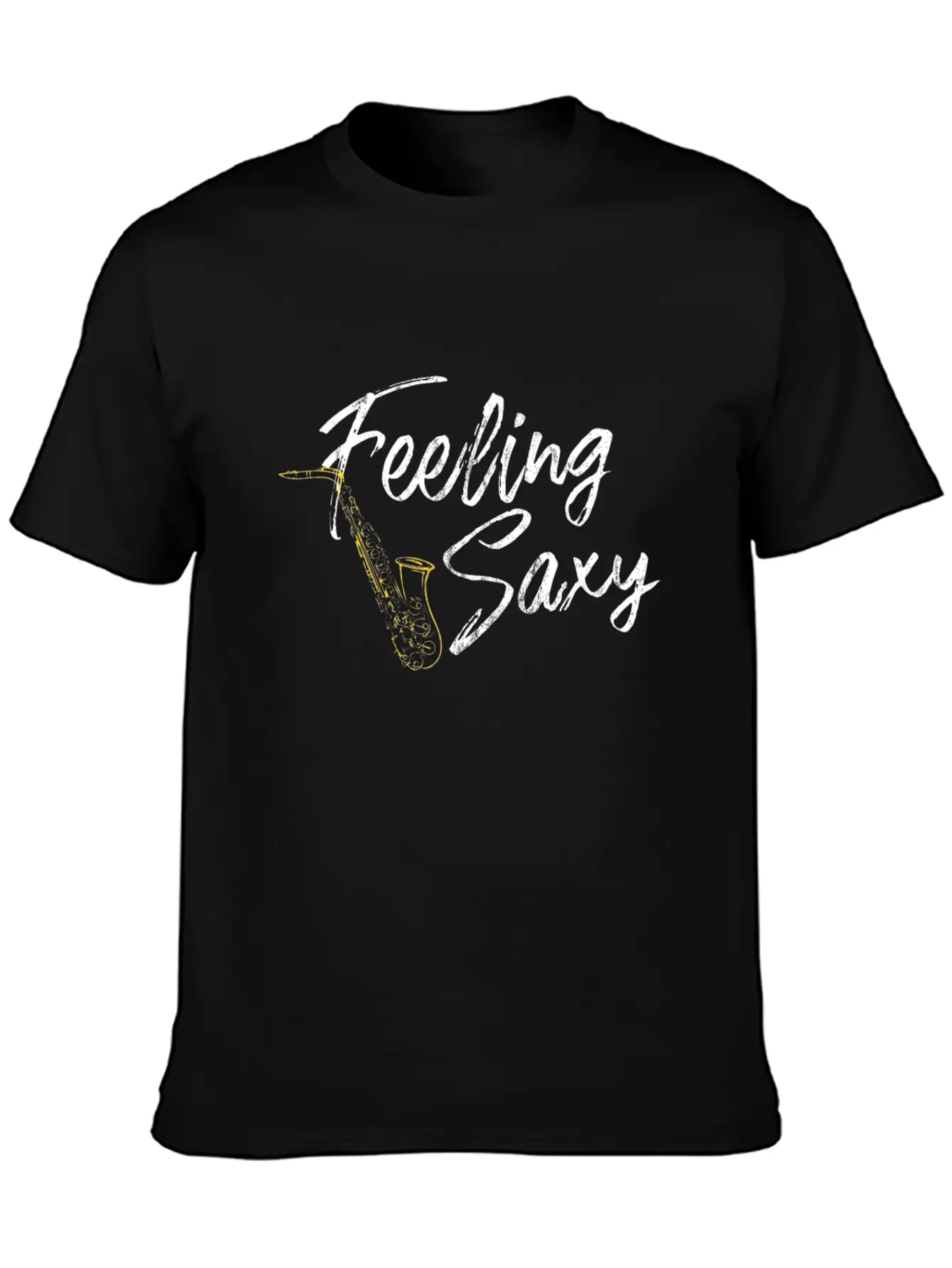 Feeling Saxy Funny Saxaphone Breathable Graphic T-Shirt – Perfect For Casual Days