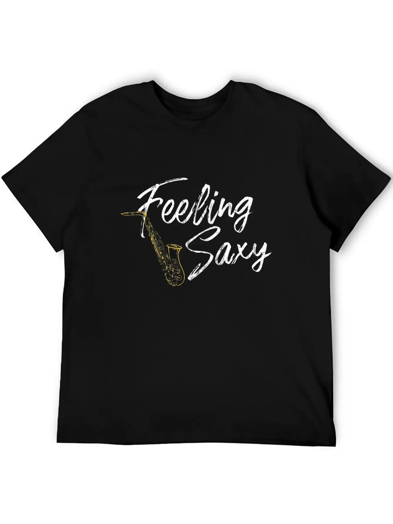 Feeling Saxy Funny Saxaphone Breathable Graphic T-Shirt – Perfect For Casual Days