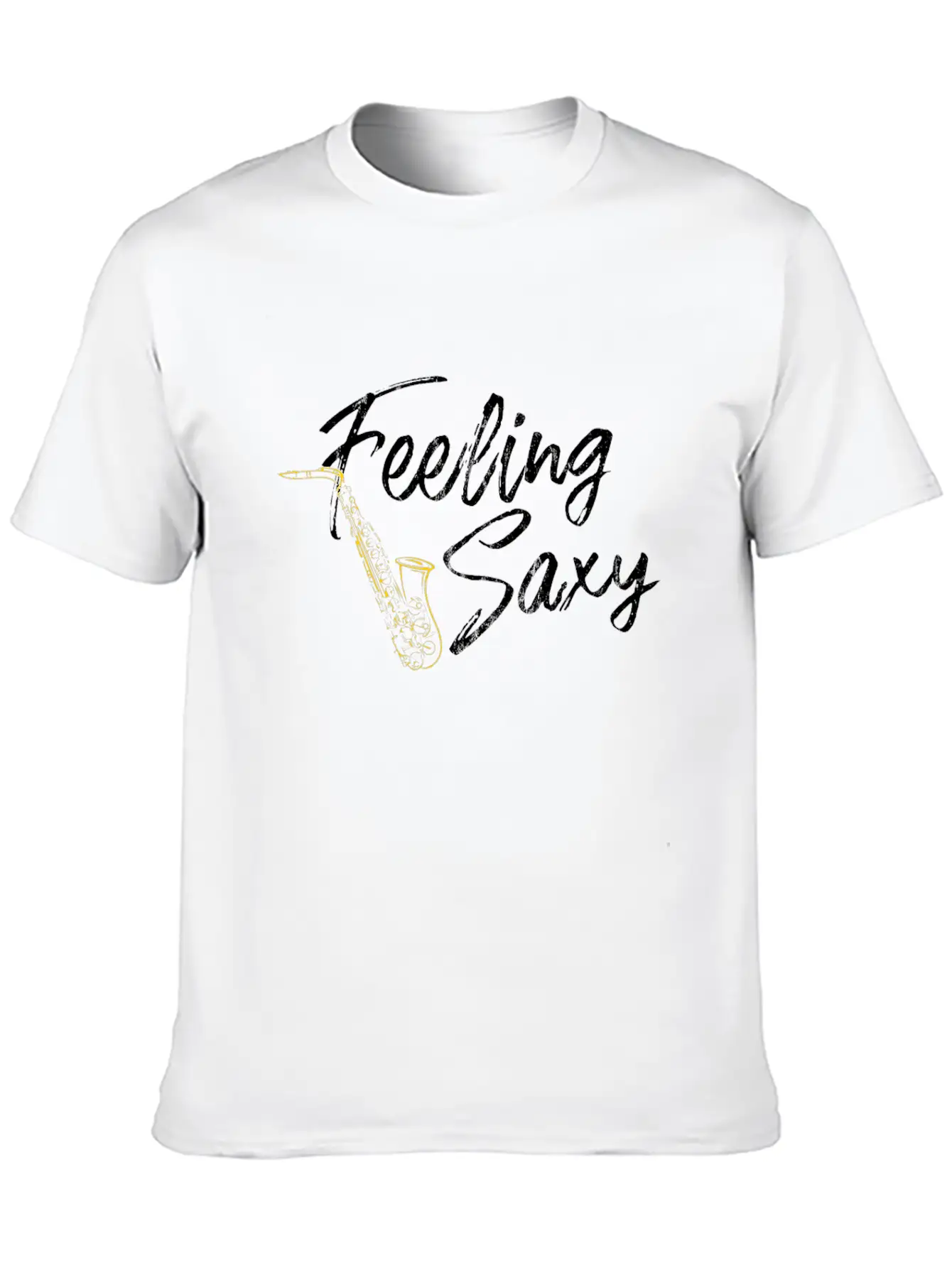 Feeling Saxy Funny Saxaphone Breathable Graphic T-Shirt – Perfect For Casual Days