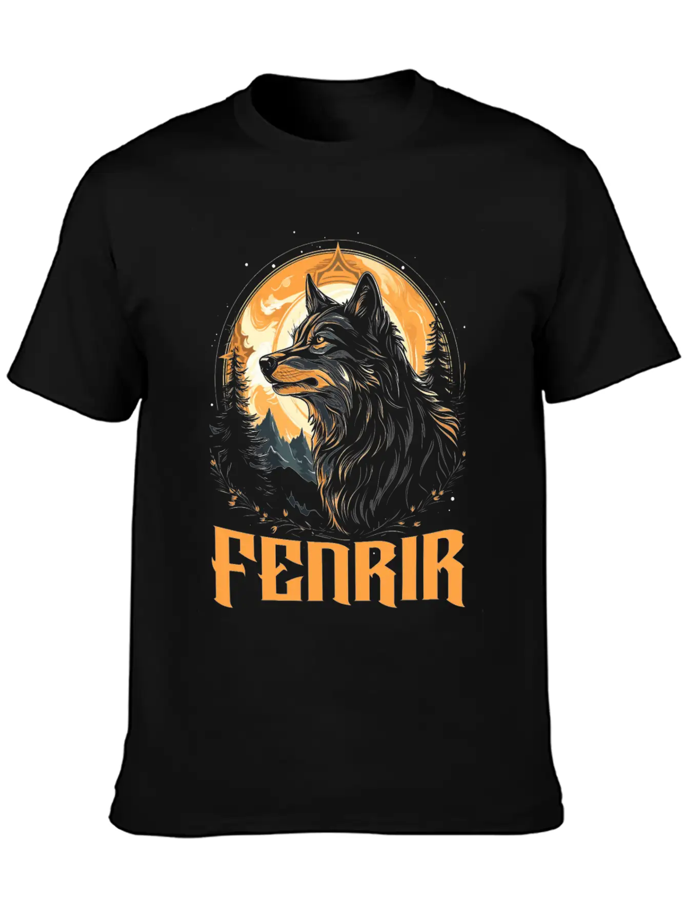 Fenrir Wolf Viking Norse Norsemen Odins Wolf Basic Graphic T-Shirt – Daily Comfort In Soft Cotton