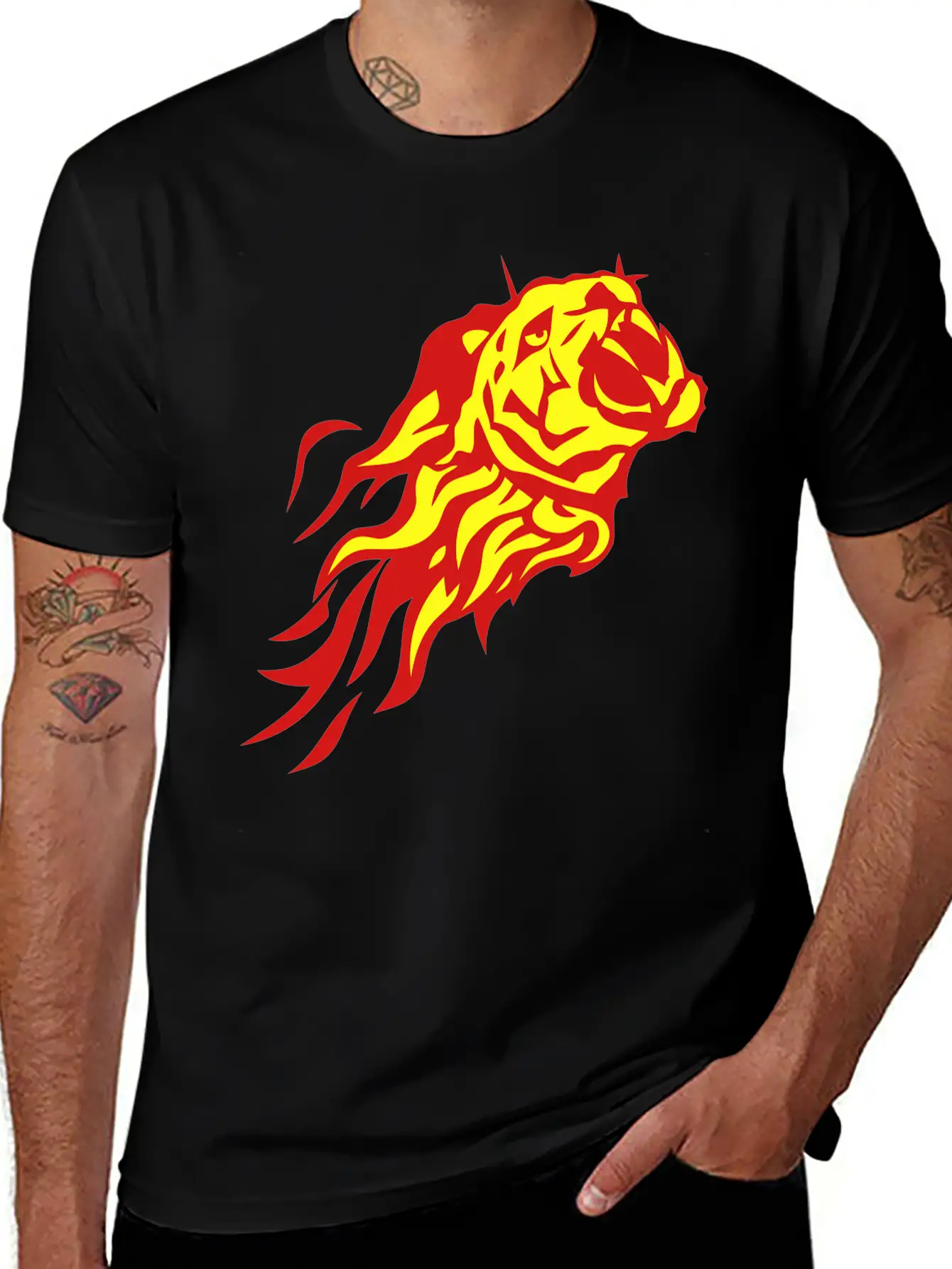 Fire Flame Tiger Animal 302 Classic Cotton Tee – Unisex Comfort For Any Season