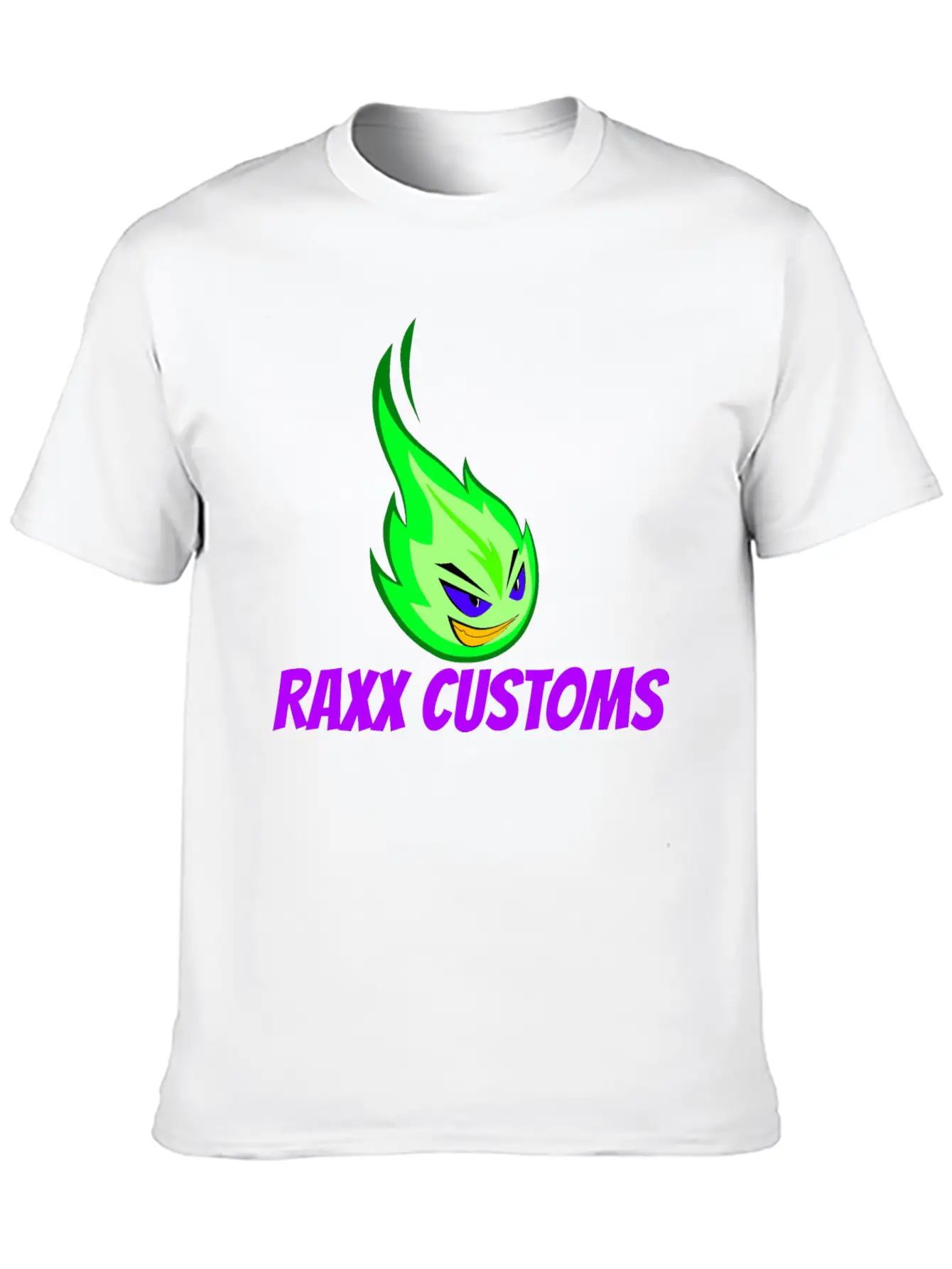 Fire RAXX CUSTOMS Logo Blue And Green Relaxed Everyday Tee – Lightweight And Durable Cotton