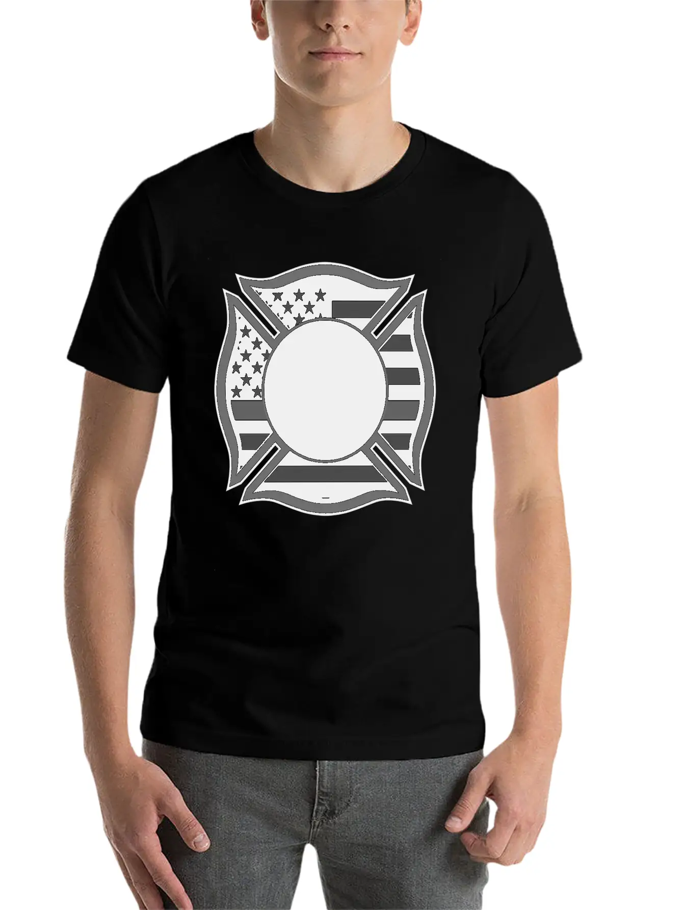 Firefighter Black Flag Maltese Classic Cotton Tee – Unisex Comfort For Any Season
