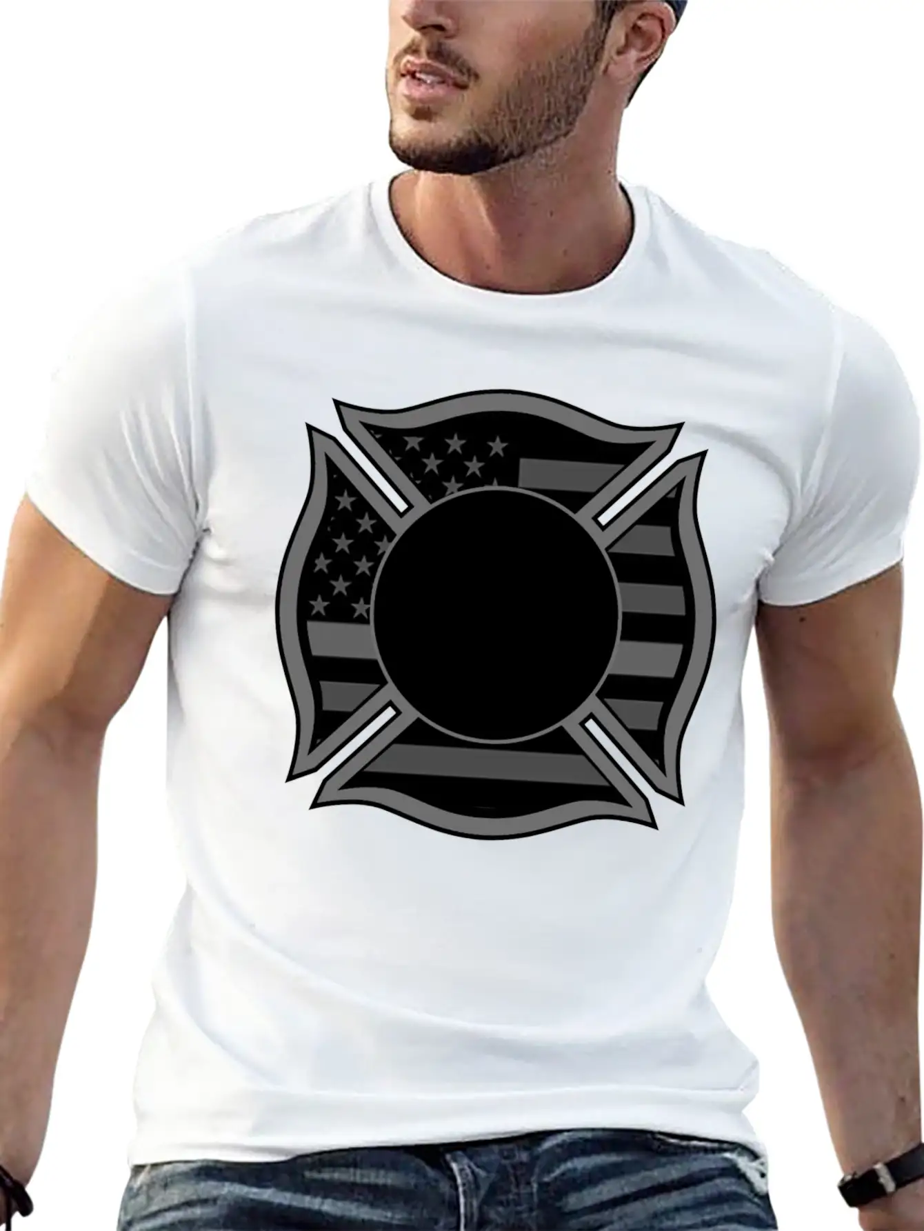 Firefighter Black Flag Maltese Classic Cotton Tee – Unisex Comfort For Any Season