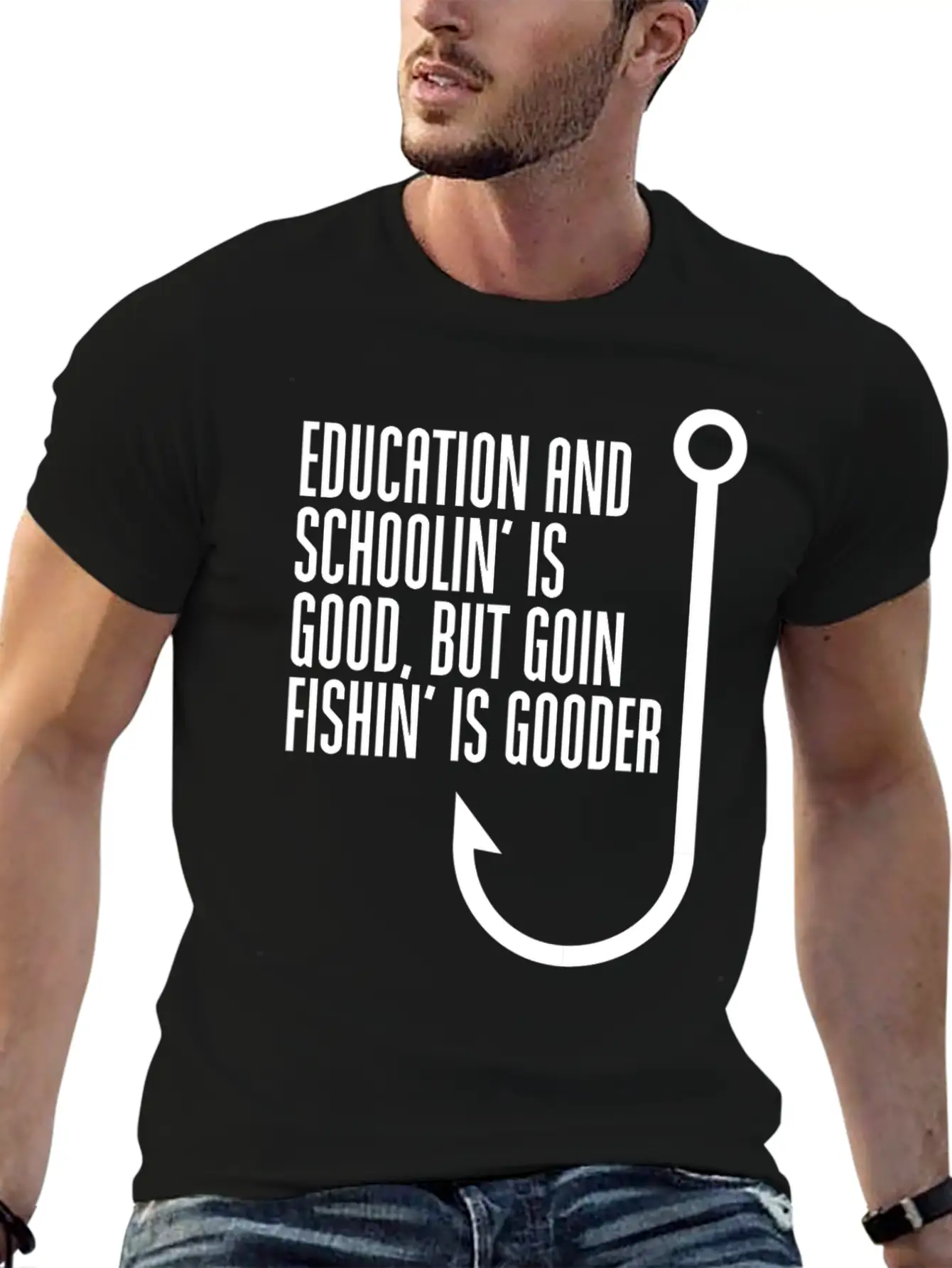 Fishing Fish Basic Graphic T-Shirt – Daily Comfort In Soft Cotton