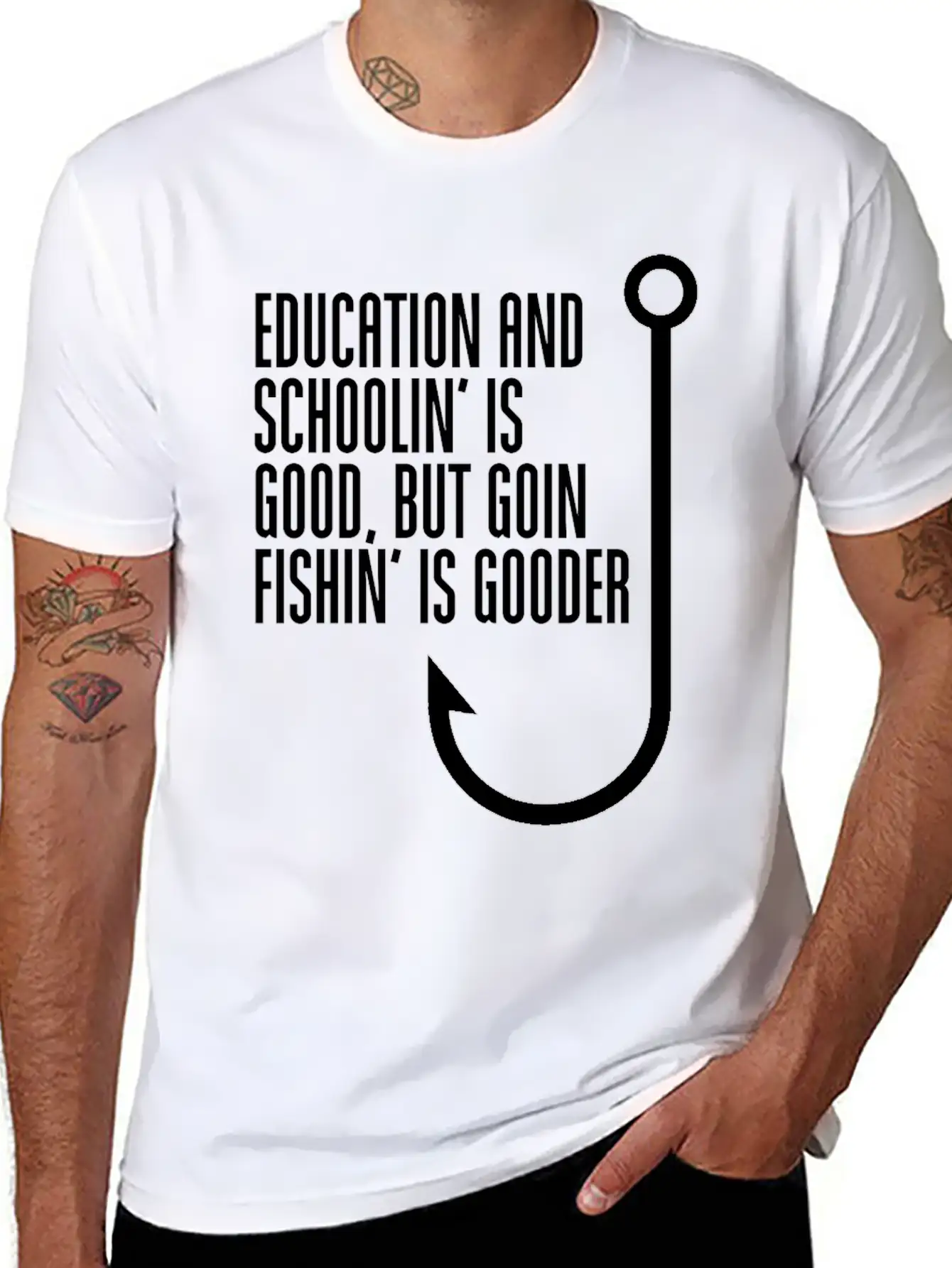 Fishing Fish Basic Graphic T-Shirt – Daily Comfort In Soft Cotton