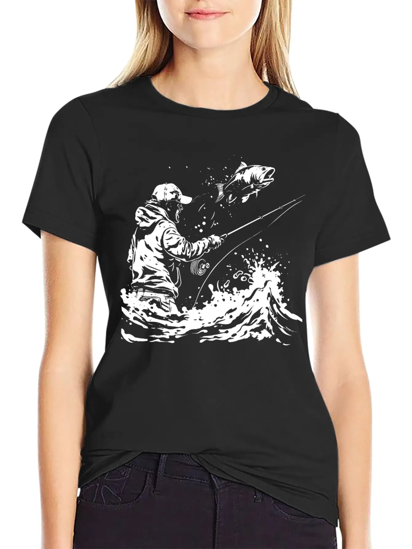 Fishing Guy Sketch Classic Cotton Tee – Unisex Comfort For Any Season