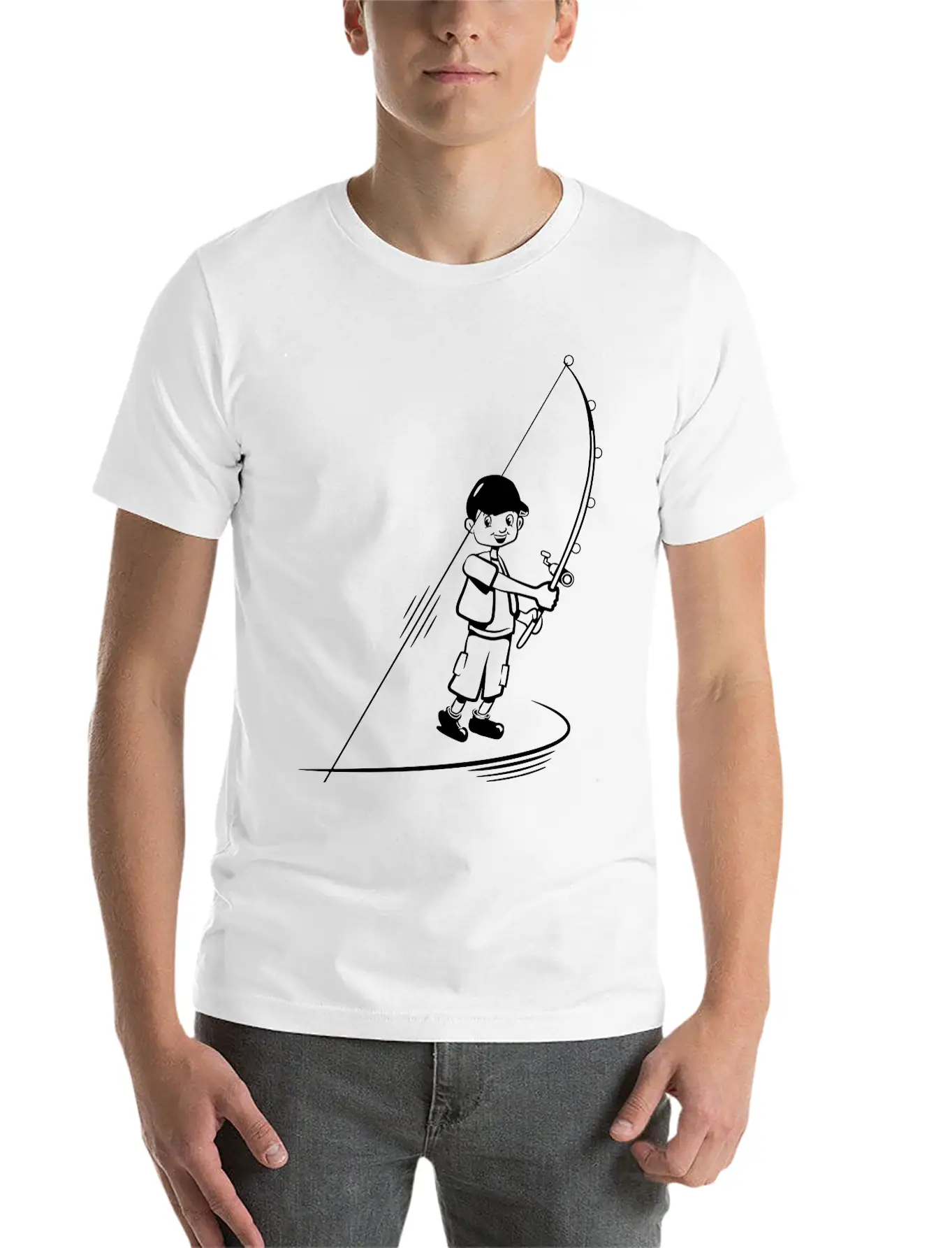 Fishing Young Fishing Fun Stylish Everyday T-Shirt – Unisex Basic Cotton Tee