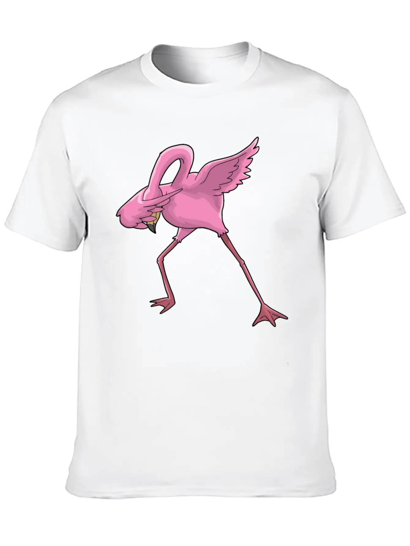 Flamingo Dabbing Simple Everyday Graphic Tee – Lightweight Summer Wear