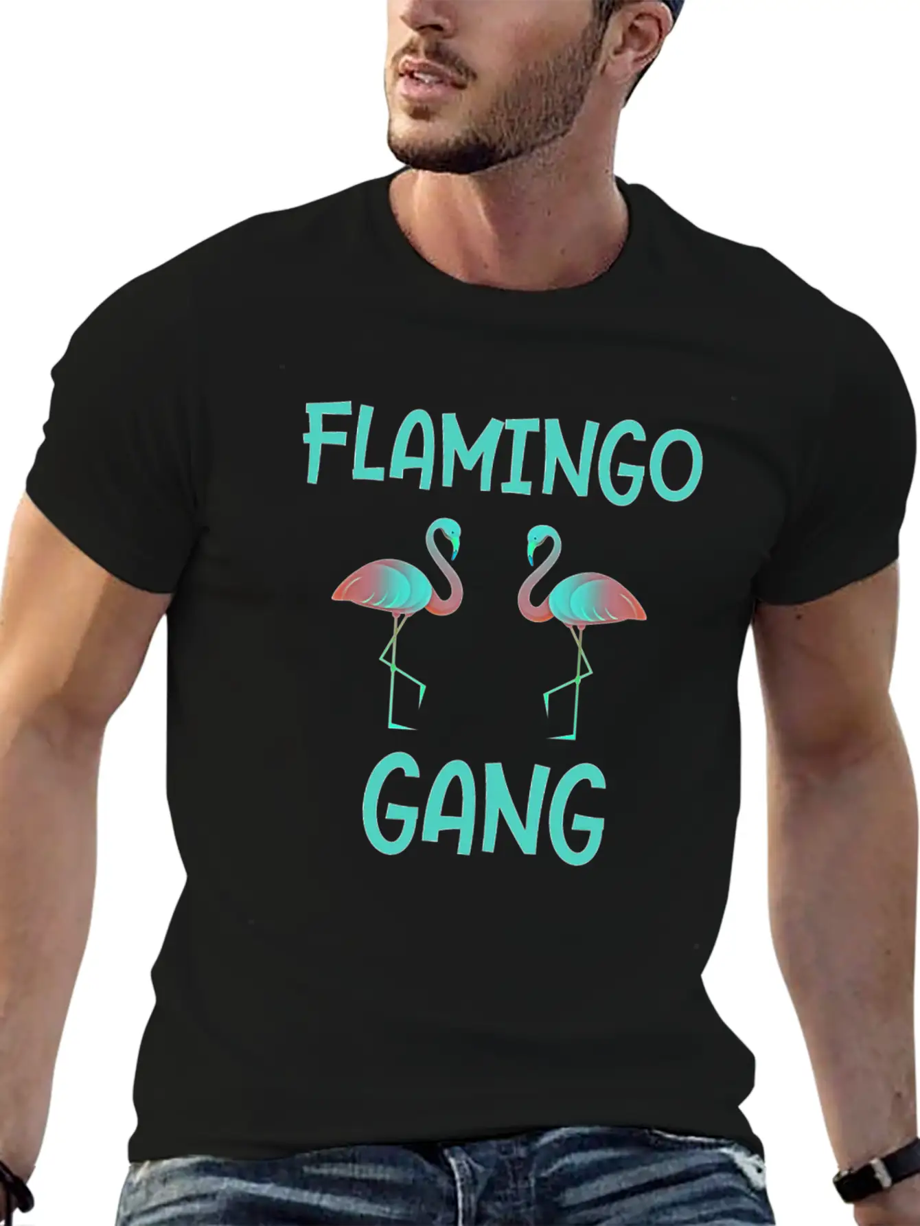 Flamingo Gang Cool Gift Flamingos Stylish Everyday T-Shirt – Unisex Basic Cotton Tee