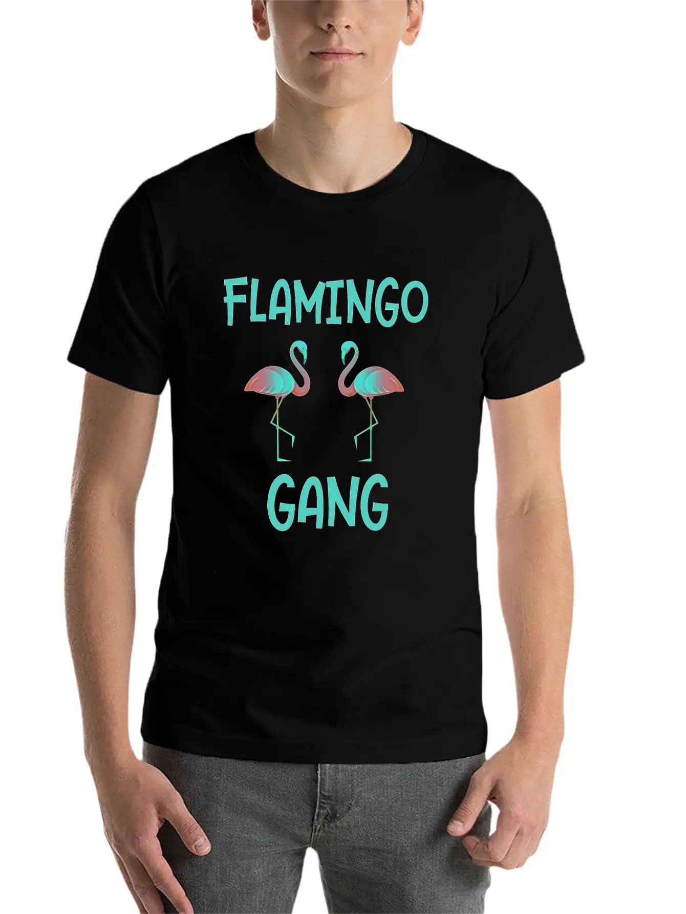 Flamingo Gang Cool Gift Flamingos Stylish Everyday T-Shirt – Unisex Basic Cotton Tee