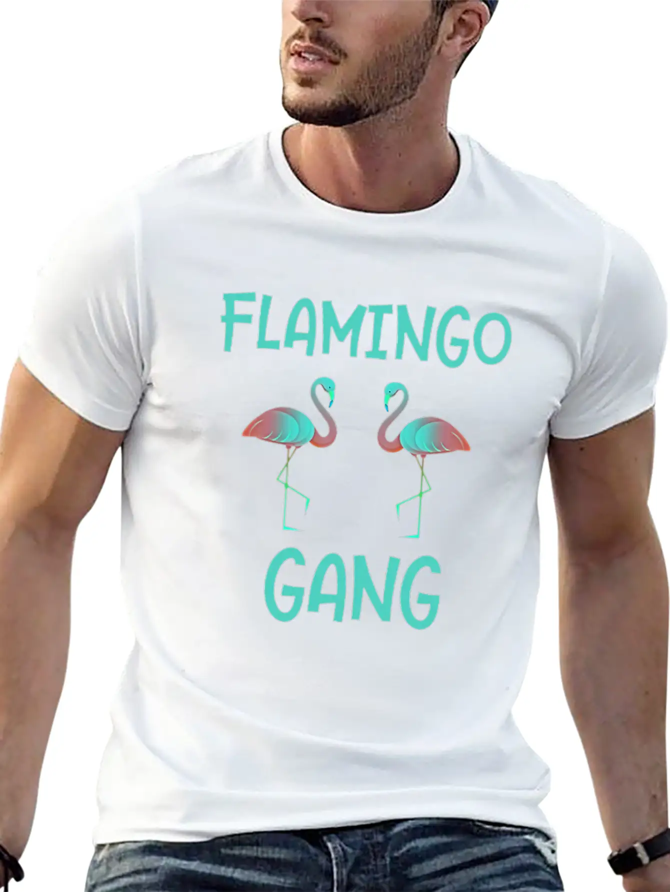 Flamingo Gang Cool Gift Flamingos Stylish Everyday T-Shirt – Unisex Basic Cotton Tee
