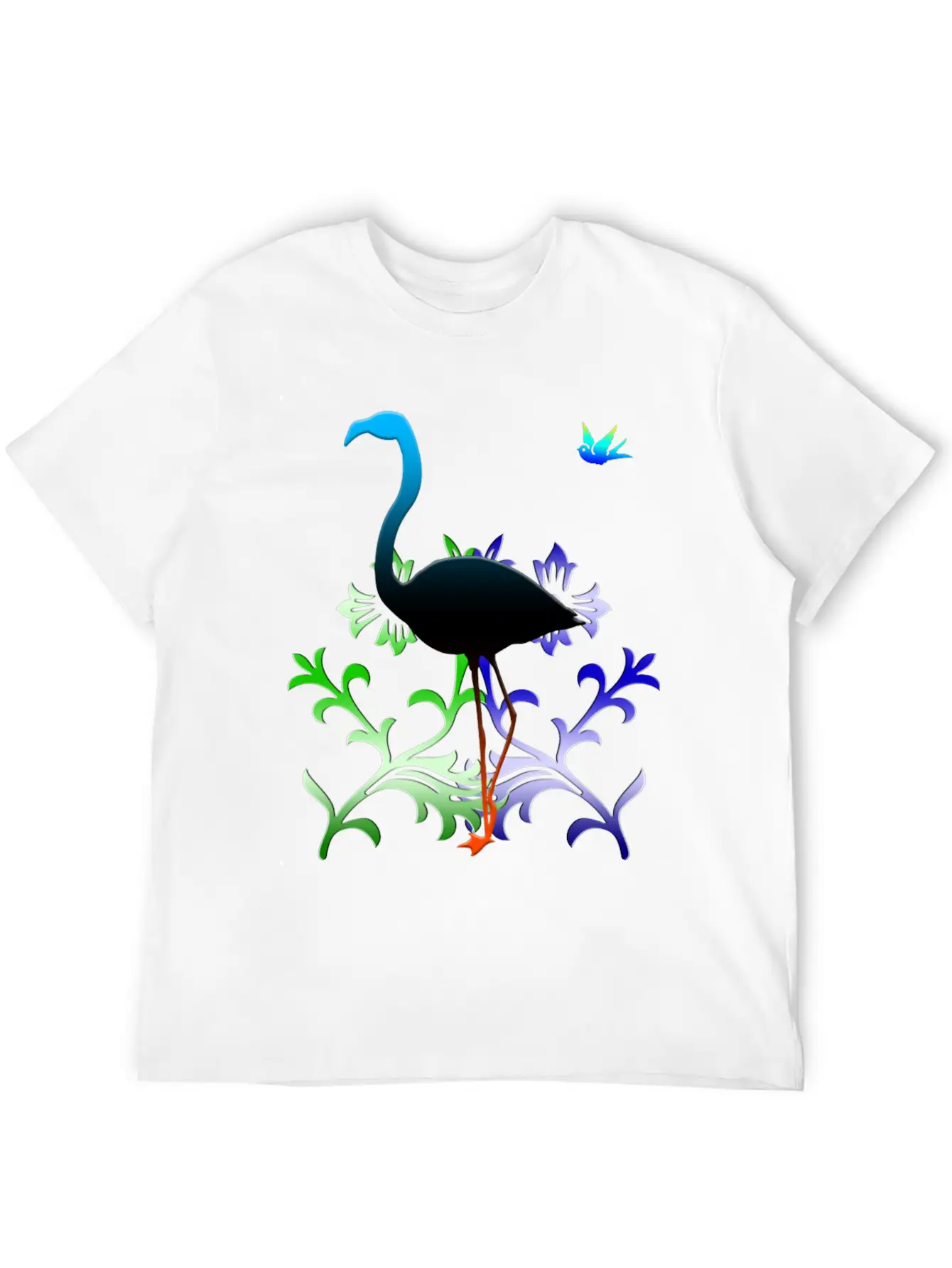 Flamingo With Flowers Classic Cotton Tee – Unisex Comfort For Any Season