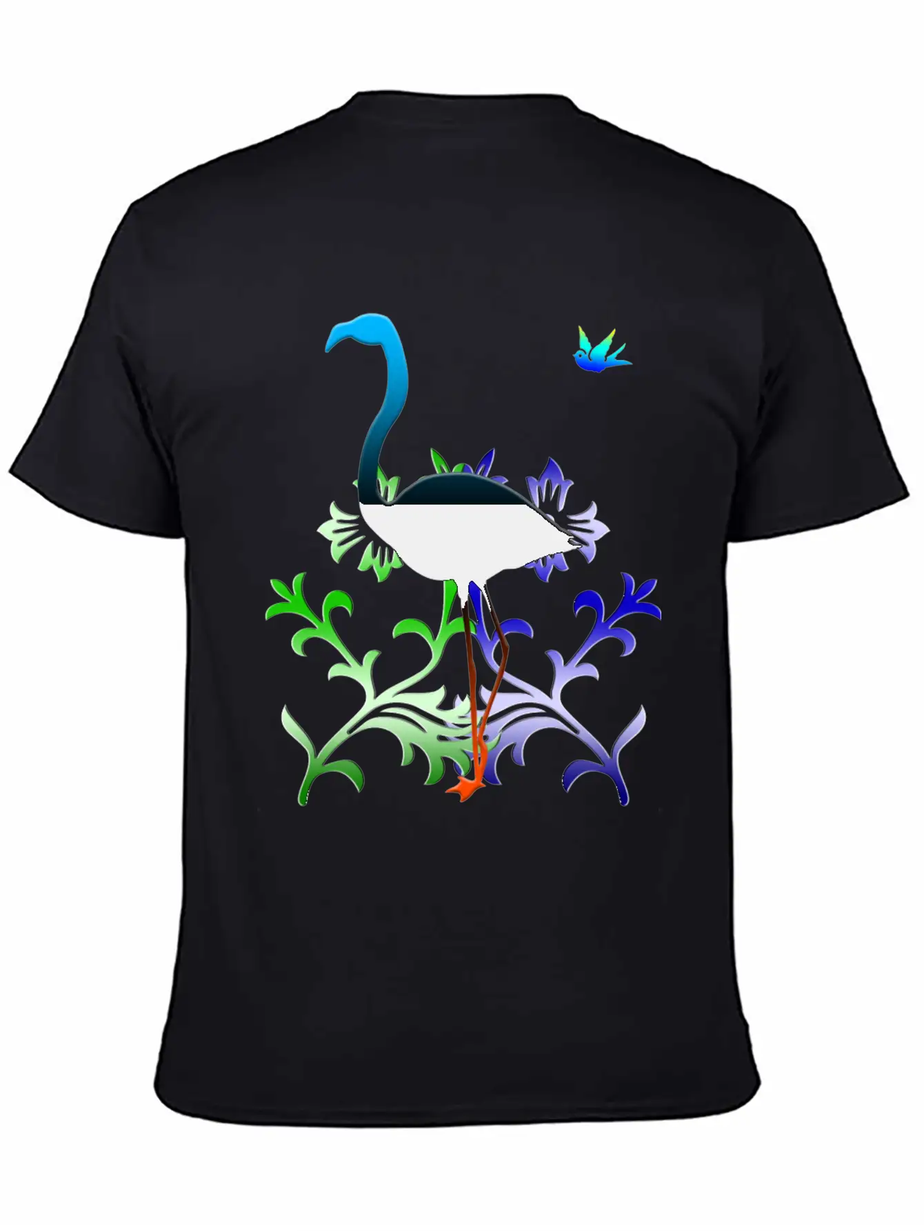 Flamingo With Flowers Classic Cotton Tee – Unisex Comfort For Any Season