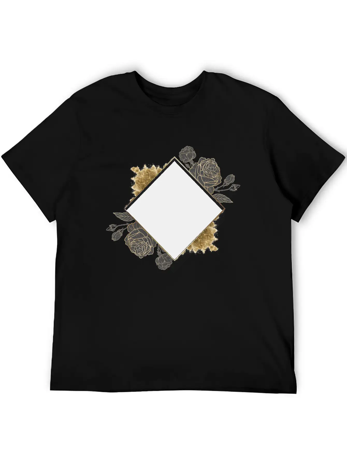 Floral Border Stylish Everyday T-Shirt – Unisex Basic Cotton Tee