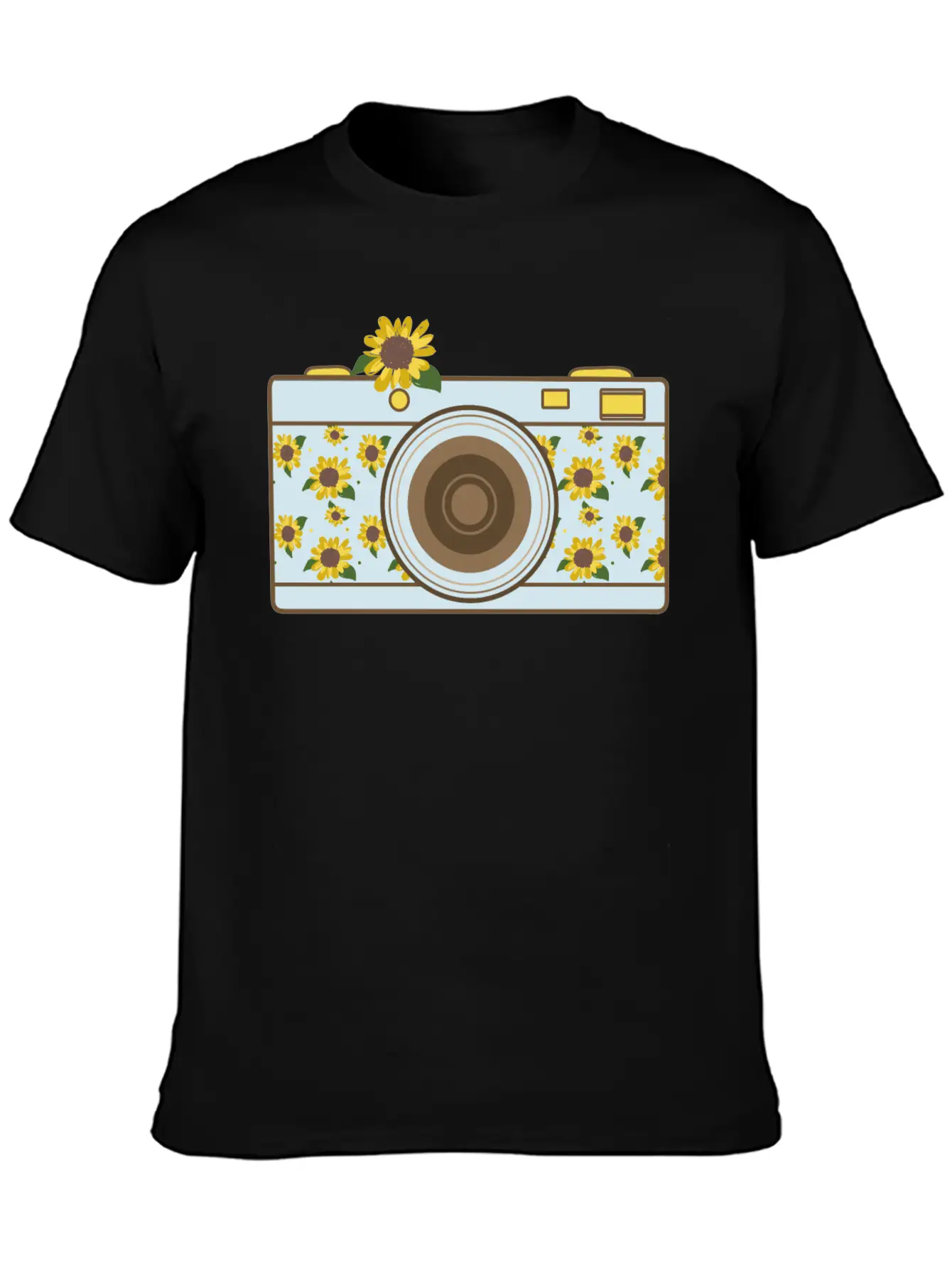 Floral Camera Stylish Everyday T-Shirt – Unisex Basic Cotton Tee