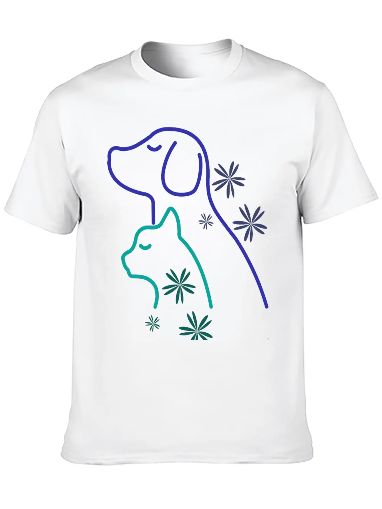 Floral Pet Lover Stylish Everyday T-Shirt – Unisex Basic Cotton Tee