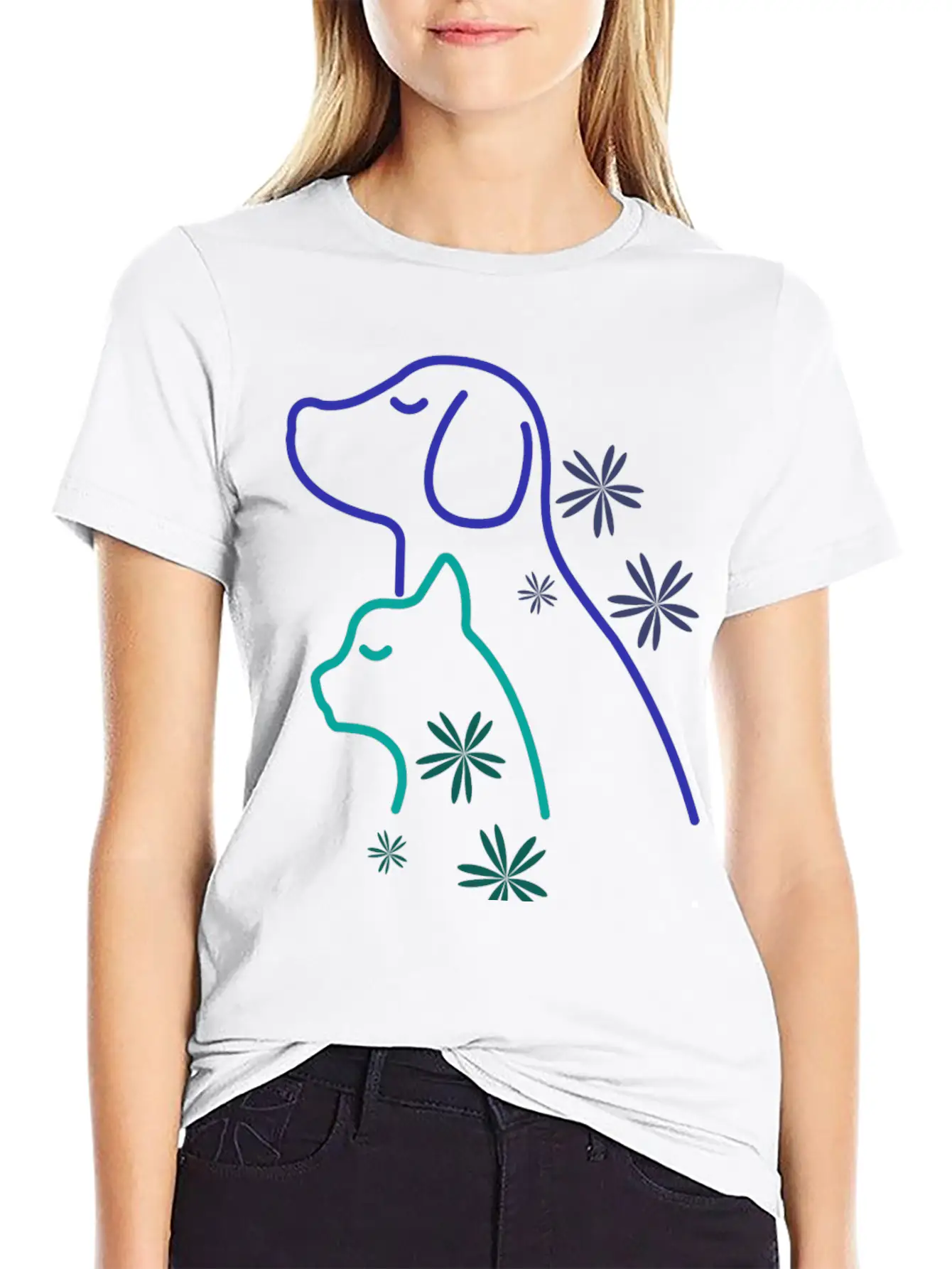 Floral Pet Lover Stylish Everyday T-Shirt – Unisex Basic Cotton Tee