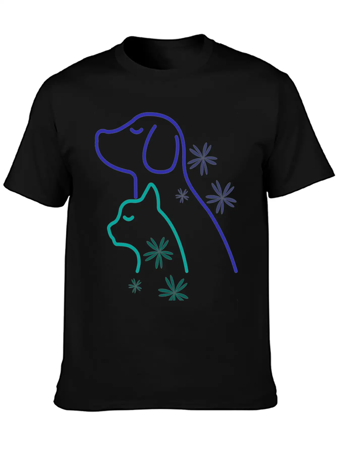 Floral Pet Lover Stylish Everyday T-Shirt – Unisex Basic Cotton Tee