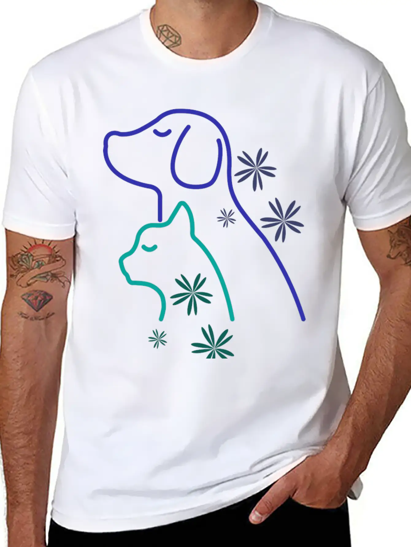 Floral Pet Lover Stylish Everyday T-Shirt – Unisex Basic Cotton Tee