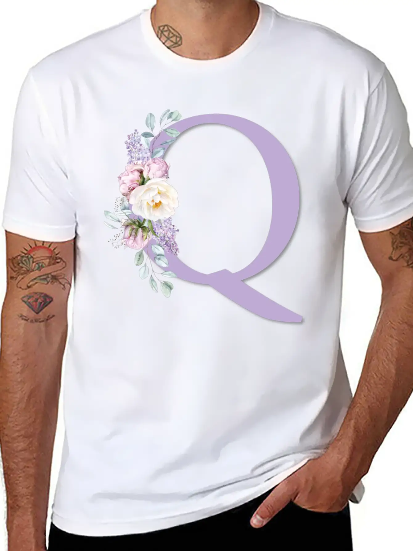 Floral Q Lightweight Cotton T-Shirt – Daily Comfort Graphic Shirt