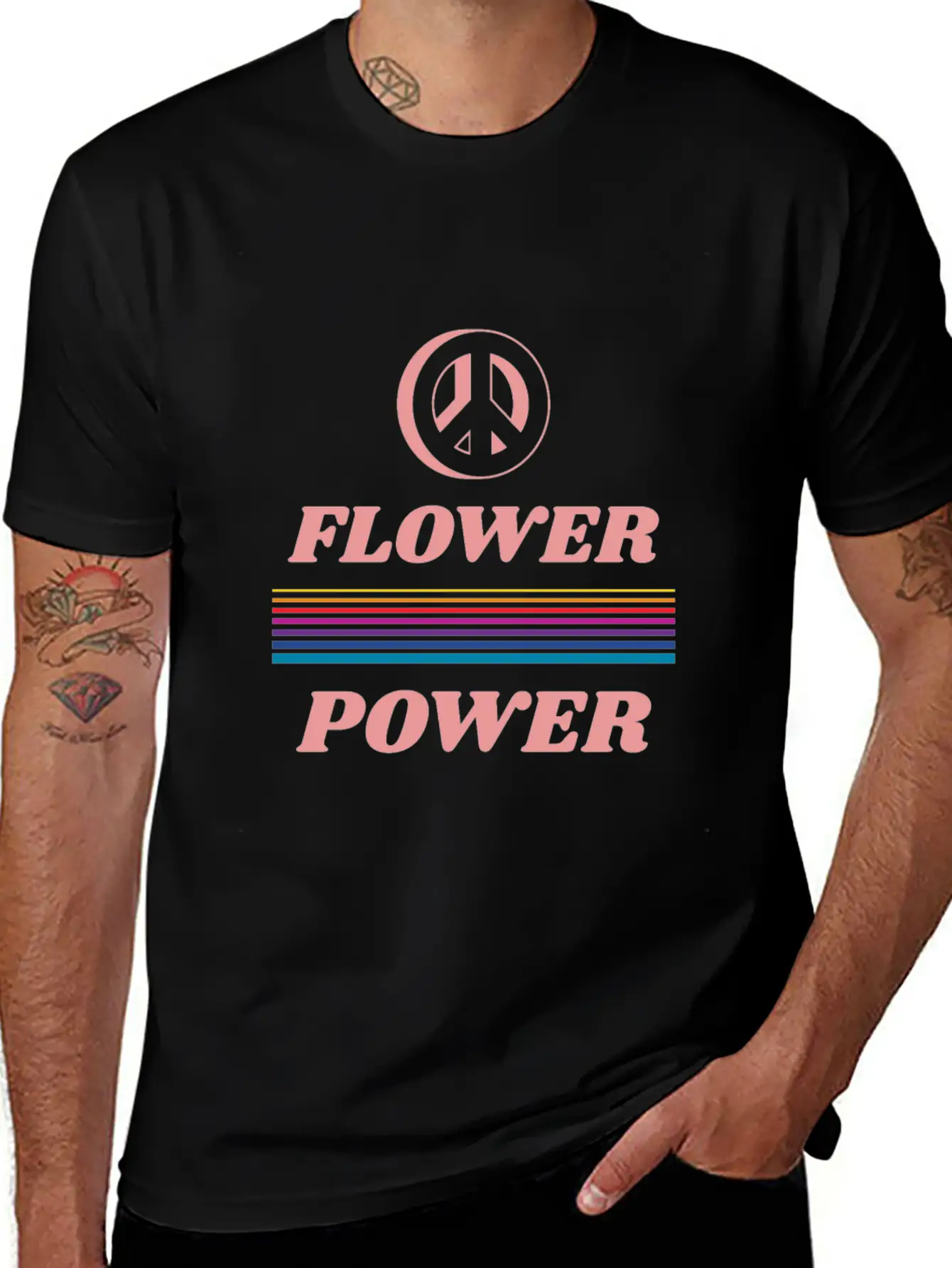 Flower Power Peace Stylish Everyday T-Shirt – Unisex Basic Cotton Tee