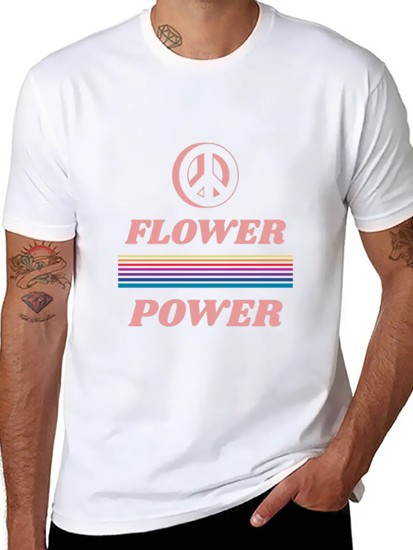 Flower Power Peace Stylish Everyday T-Shirt – Unisex Basic Cotton Tee