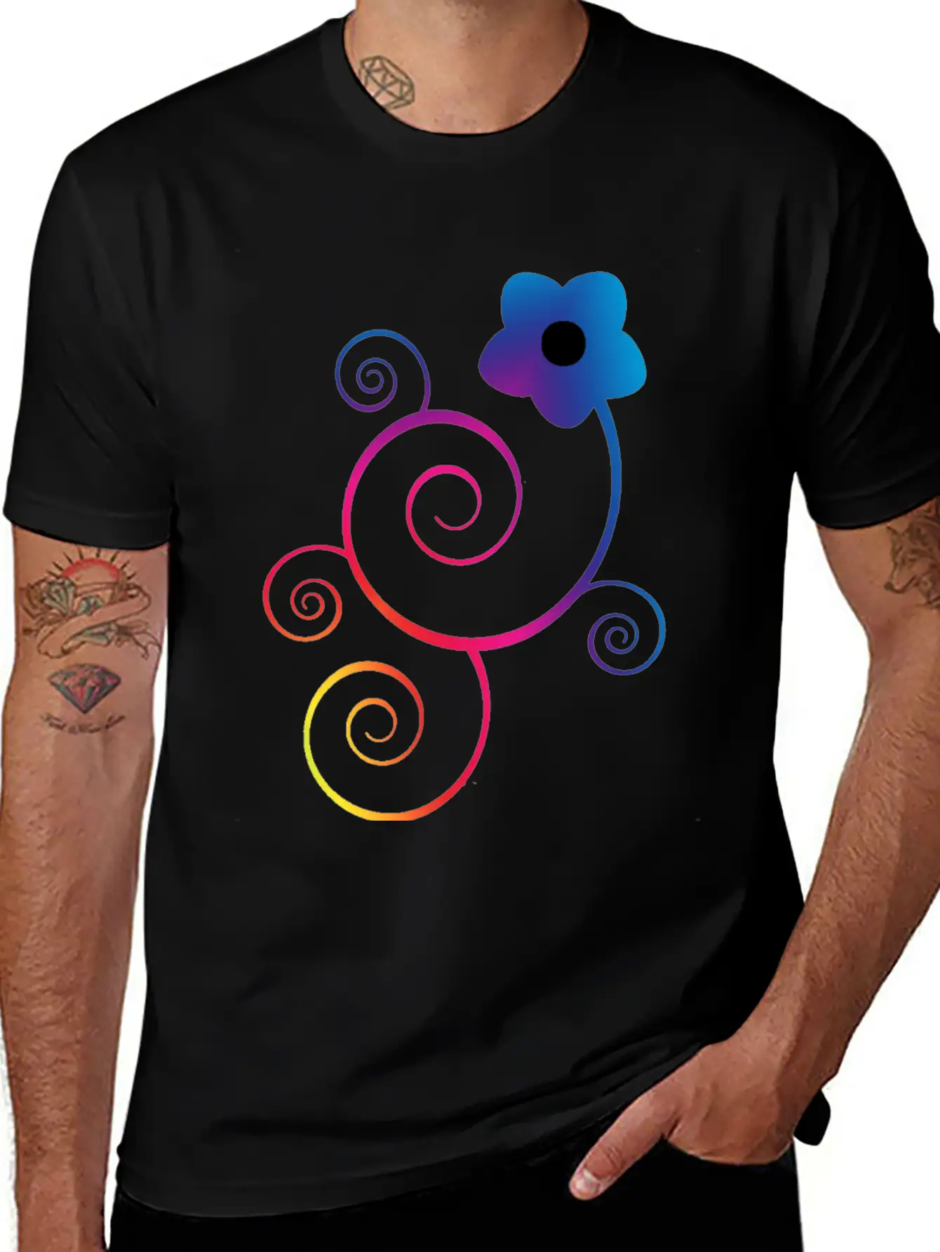 Flower Swirl 22 Stylish Everyday T-Shirt – Unisex Basic Cotton Tee
