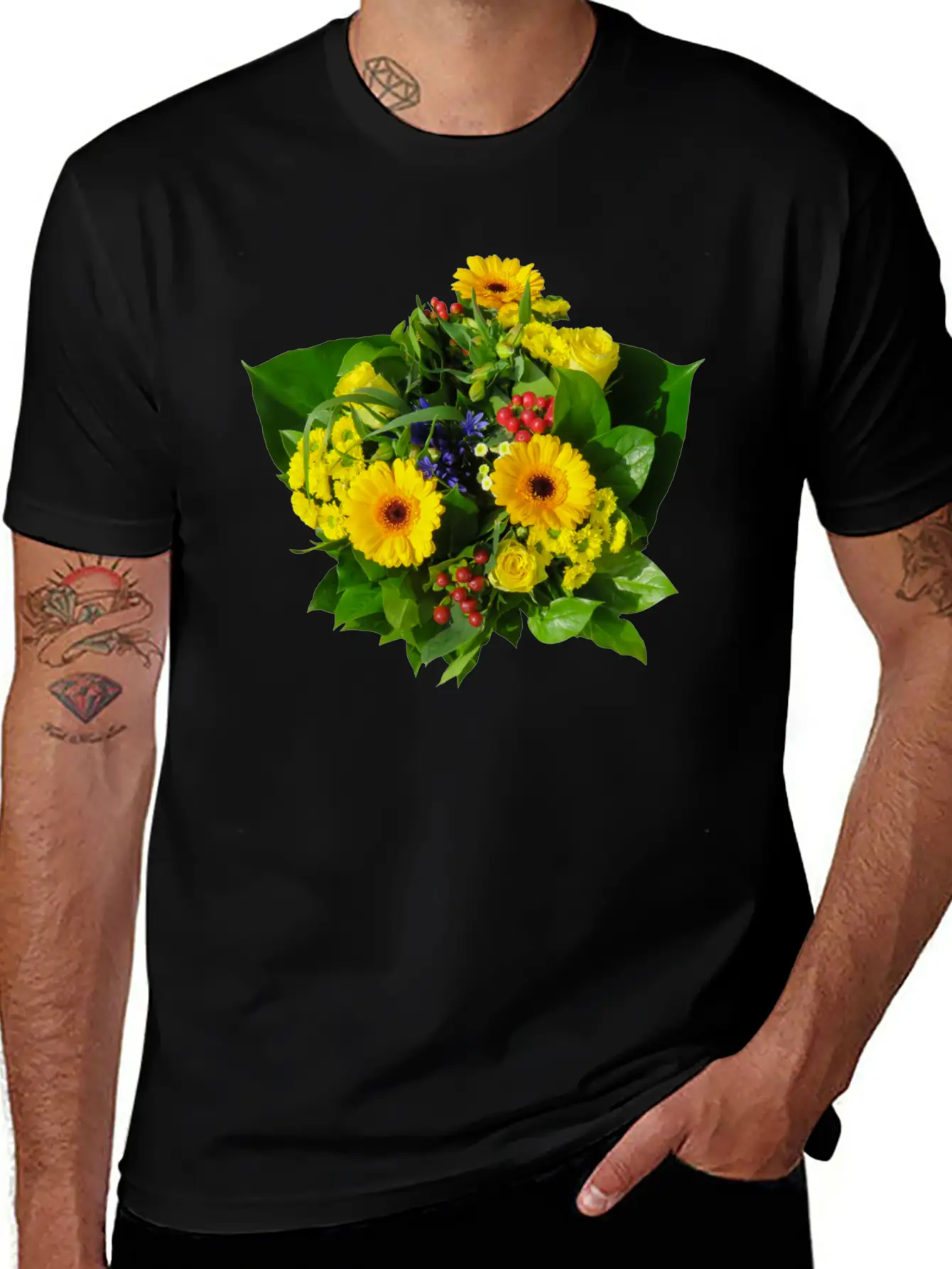 Flowers Lilies Tulips Orchids Sunflower Dahlia Ger Stylish Everyday T-Shirt – Unisex Basic Cotton Tee