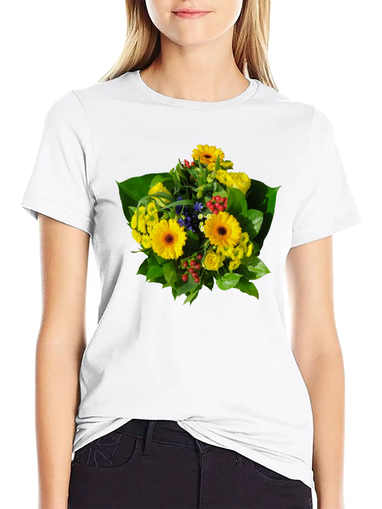 Flowers Lilies Tulips Orchids Sunflower Dahlia Ger Stylish Everyday T-Shirt – Unisex Basic Cotton Tee