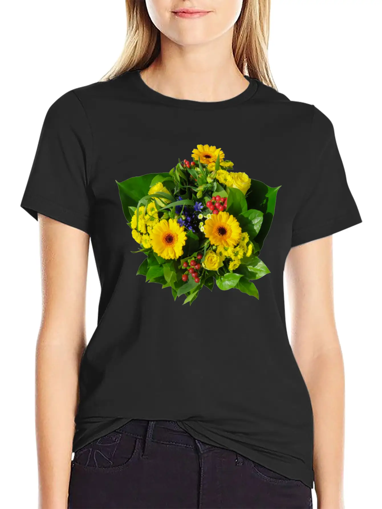 Flowers Lilies Tulips Orchids Sunflower Dahlia Ger Stylish Everyday T-Shirt – Unisex Basic Cotton Tee