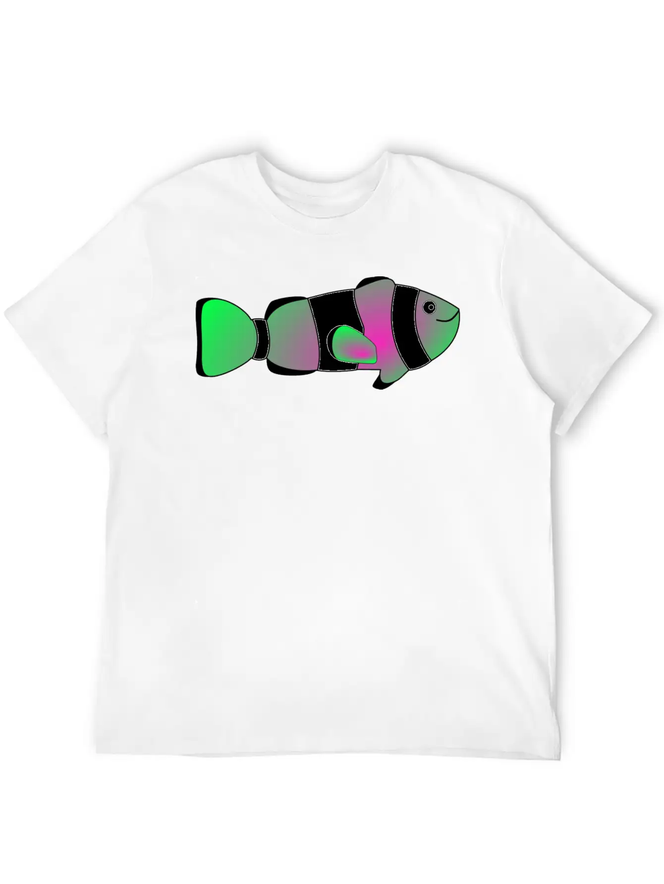 Flowfish Pink To Green Casual Graphic T-Shirt – Simple And Comfortable Daily Wear