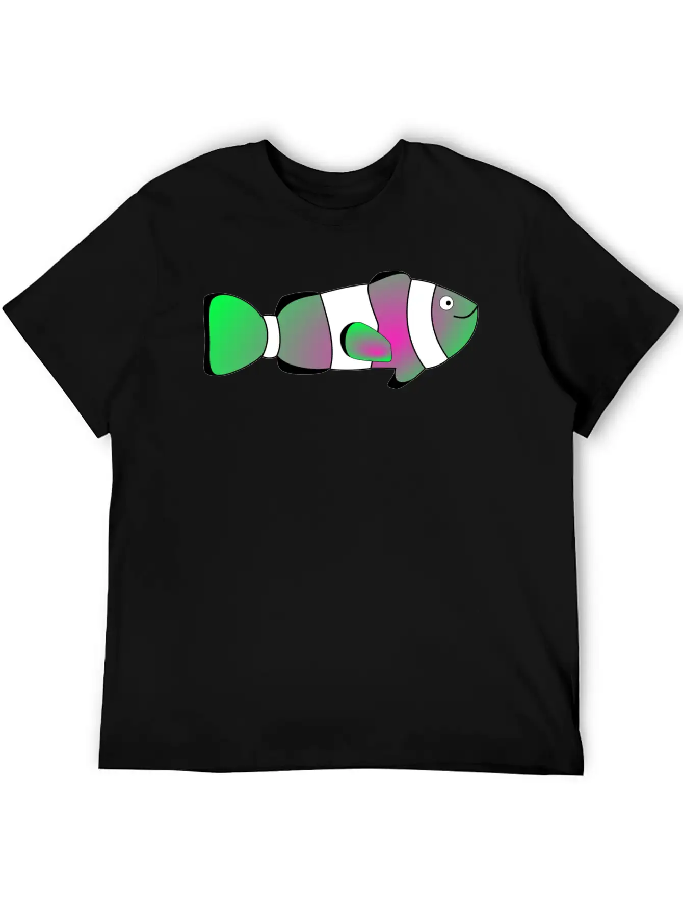 Flowfish Pink To Green Casual Graphic T-Shirt – Simple And Comfortable Daily Wear