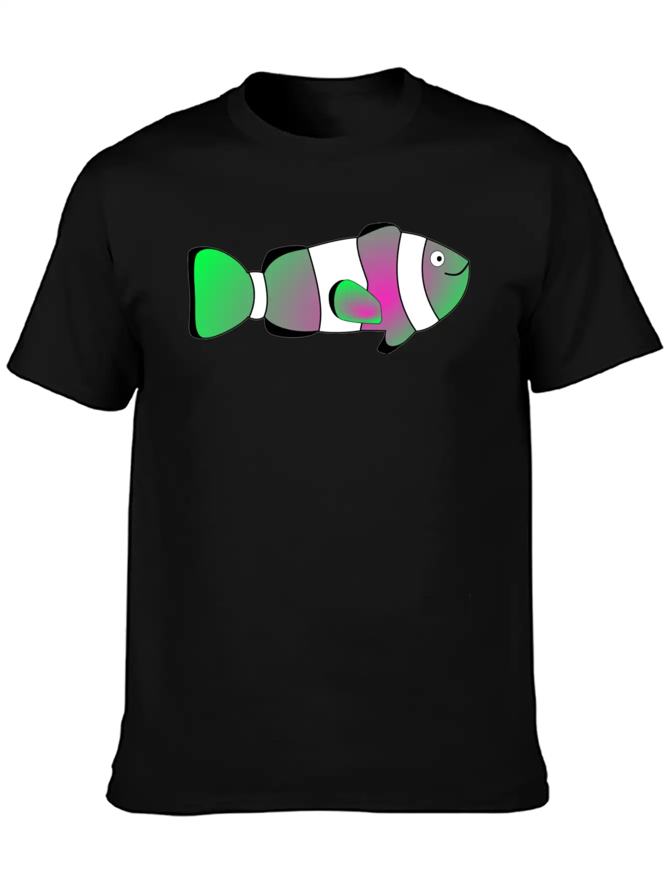 Flowfish Pink To Green Casual Graphic T-Shirt – Simple And Comfortable Daily Wear