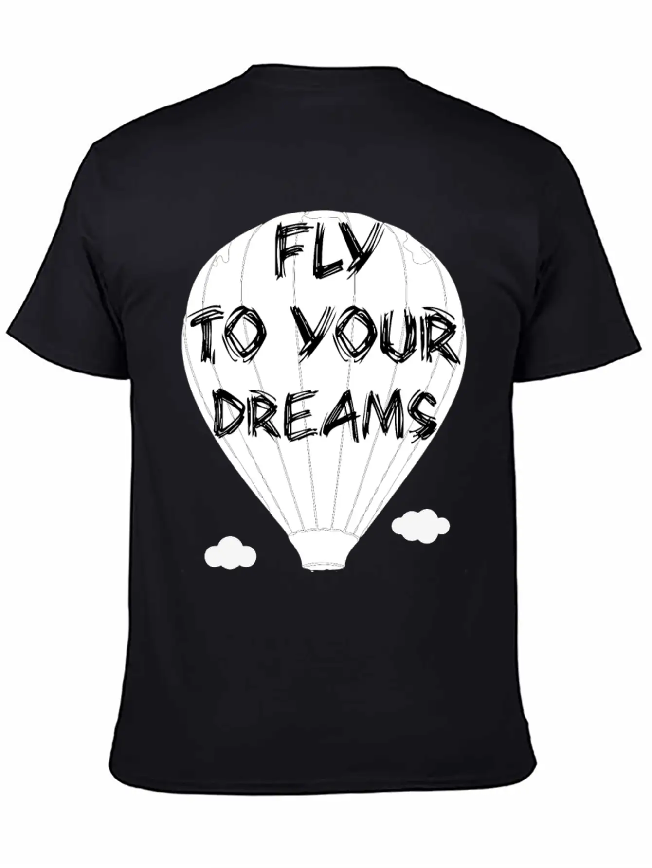Fly To Your Dreams Air Balloon Classic Crew Neck Graphic Tee – Everyday Minimal Look