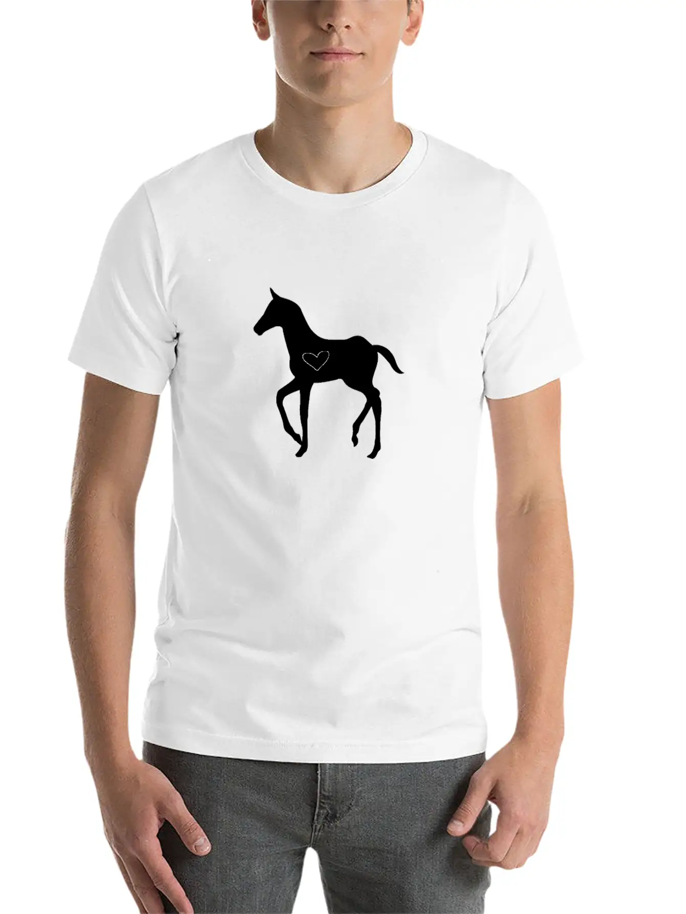 Foal With Heart Horses Baby Shower Pregnancy Horse Basic Graphic T-Shirt – Daily Comfort In Soft Cotton
