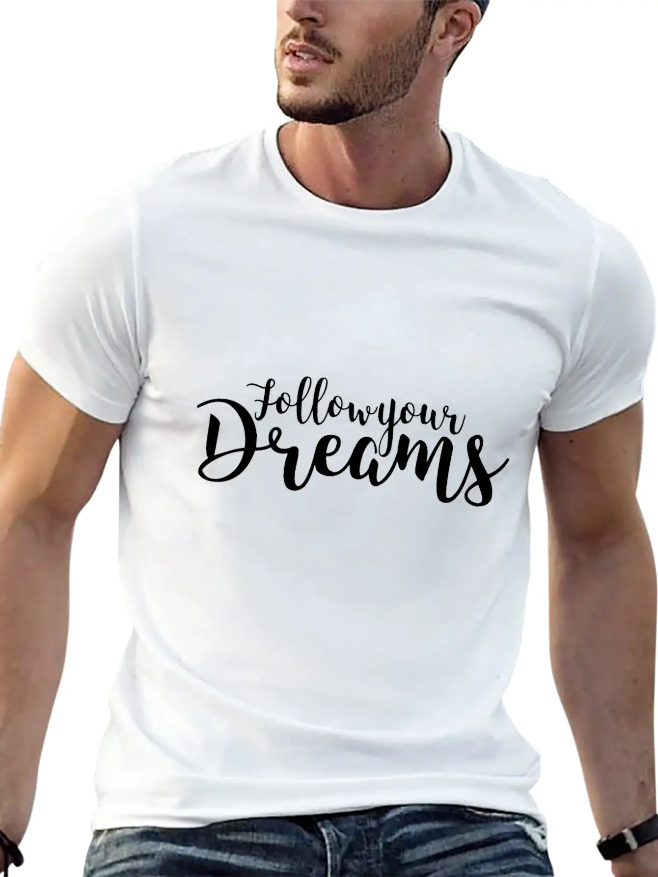 Follow Your Dreams Typography Unisex Casual T-Shirt – Clean Design For Daily Comfort