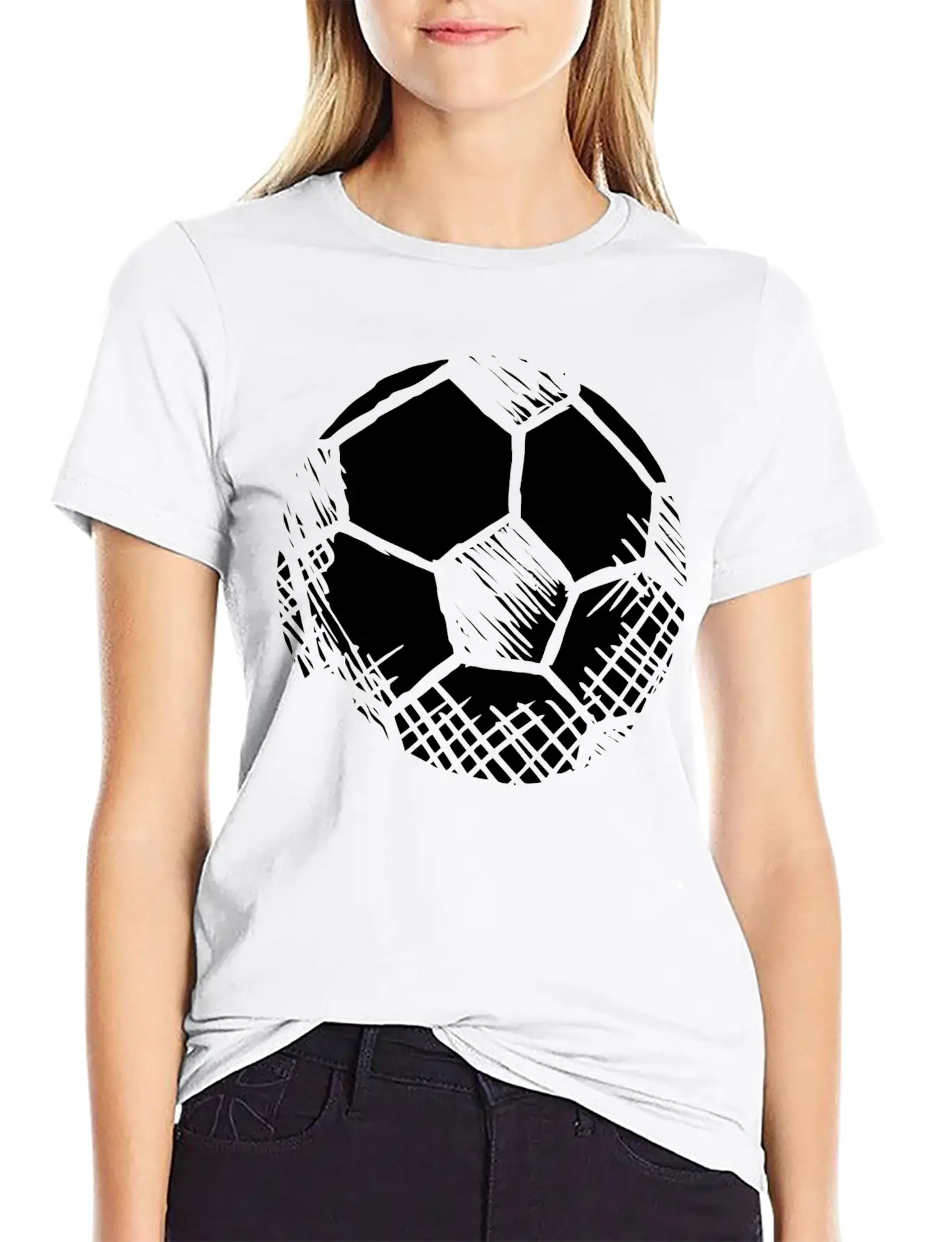 Football Soccer Sports Sketch Doodle Basic Graphic T-Shirt – Daily Comfort In Soft Cotton