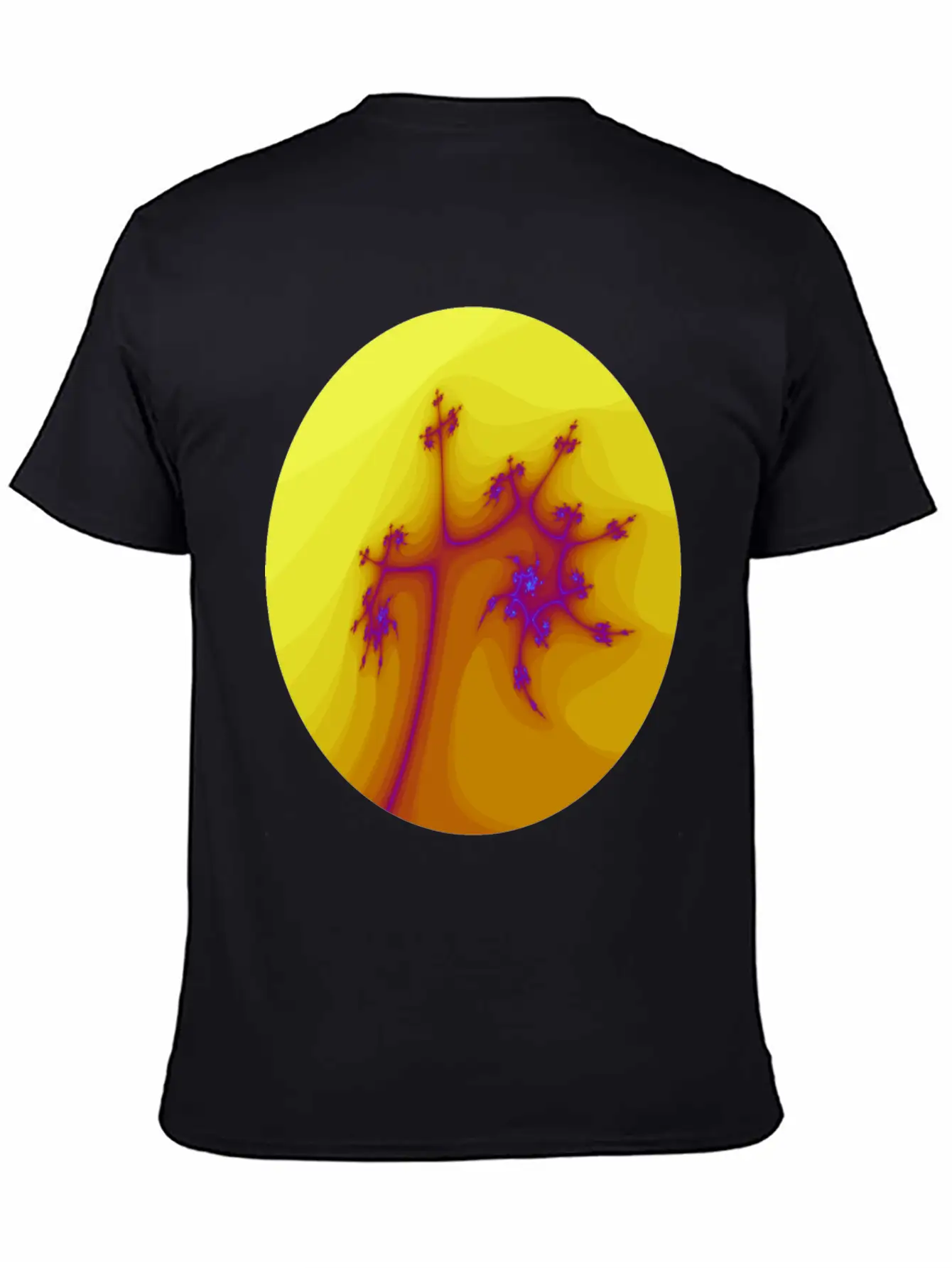 Fractal Flower Mist Oval Classic Cotton Tee – Unisex Comfort For Any Season